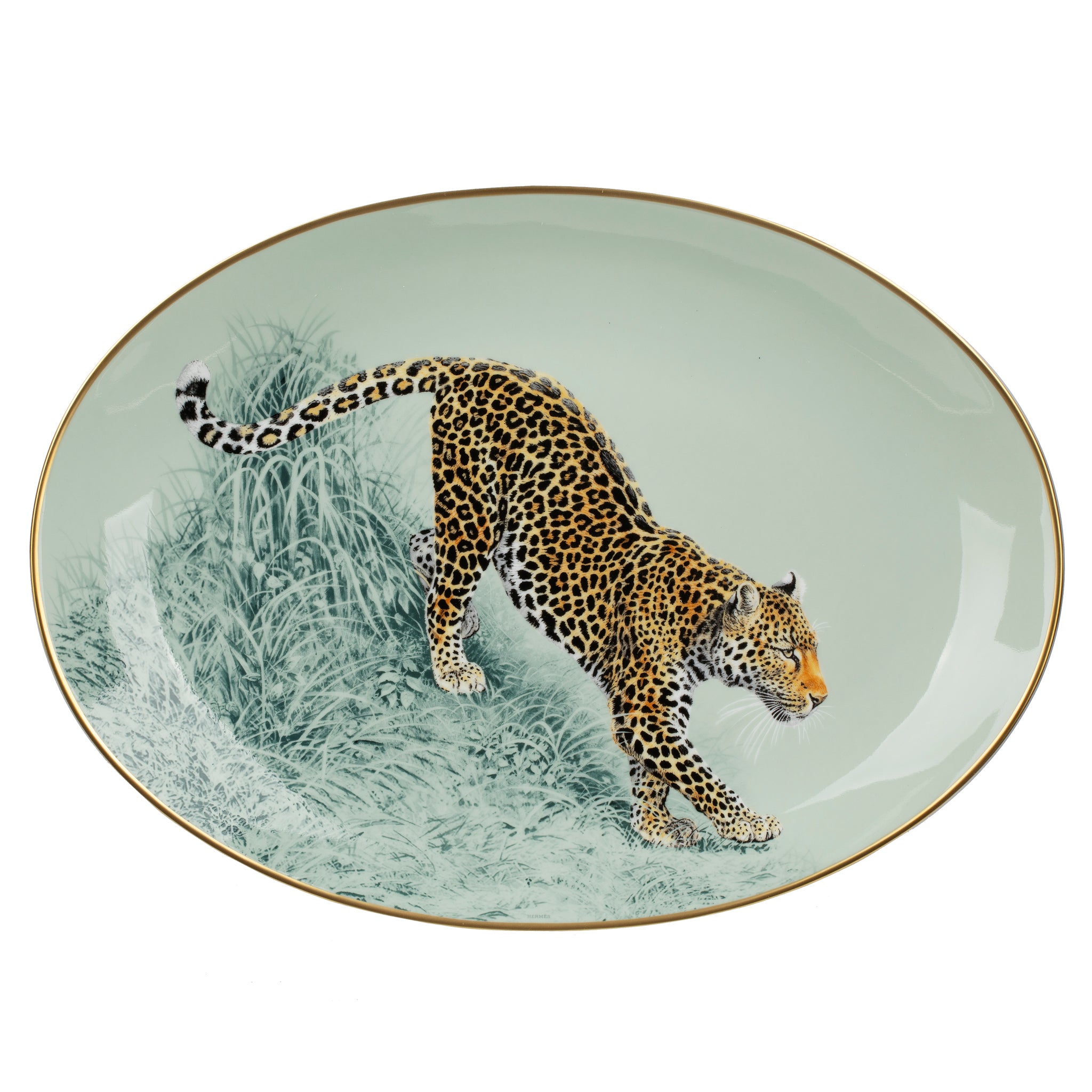 Hermes Carnets D'equateur Oval Platter Small