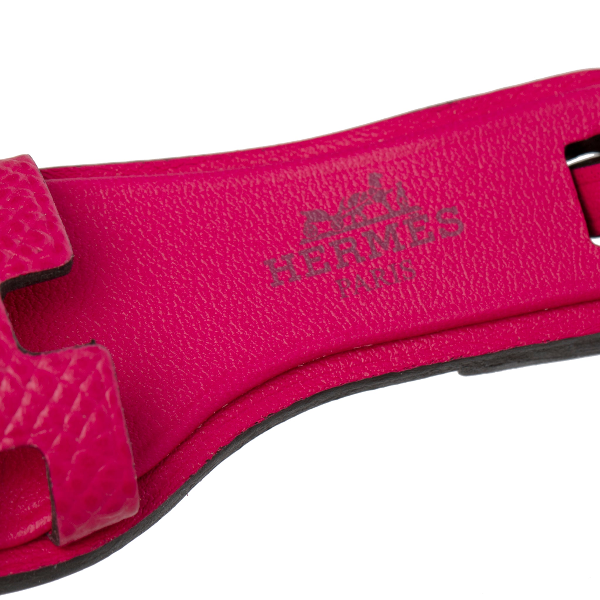 Hermes Oran Bag Charm Epsom Leather Rose Mexico