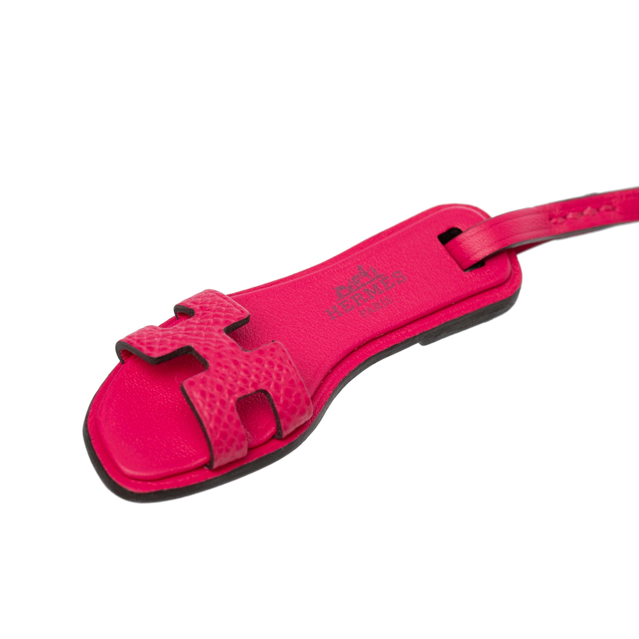 Hermes Oran Bag Charm Epsom Leather Rose Mexico