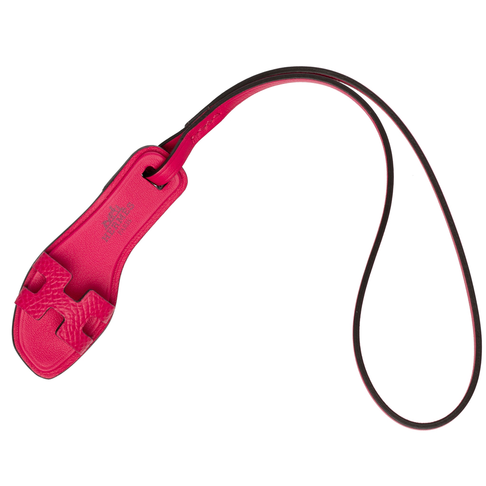 Hermes Oran Bag Charm Epsom Leather Rose Mexico