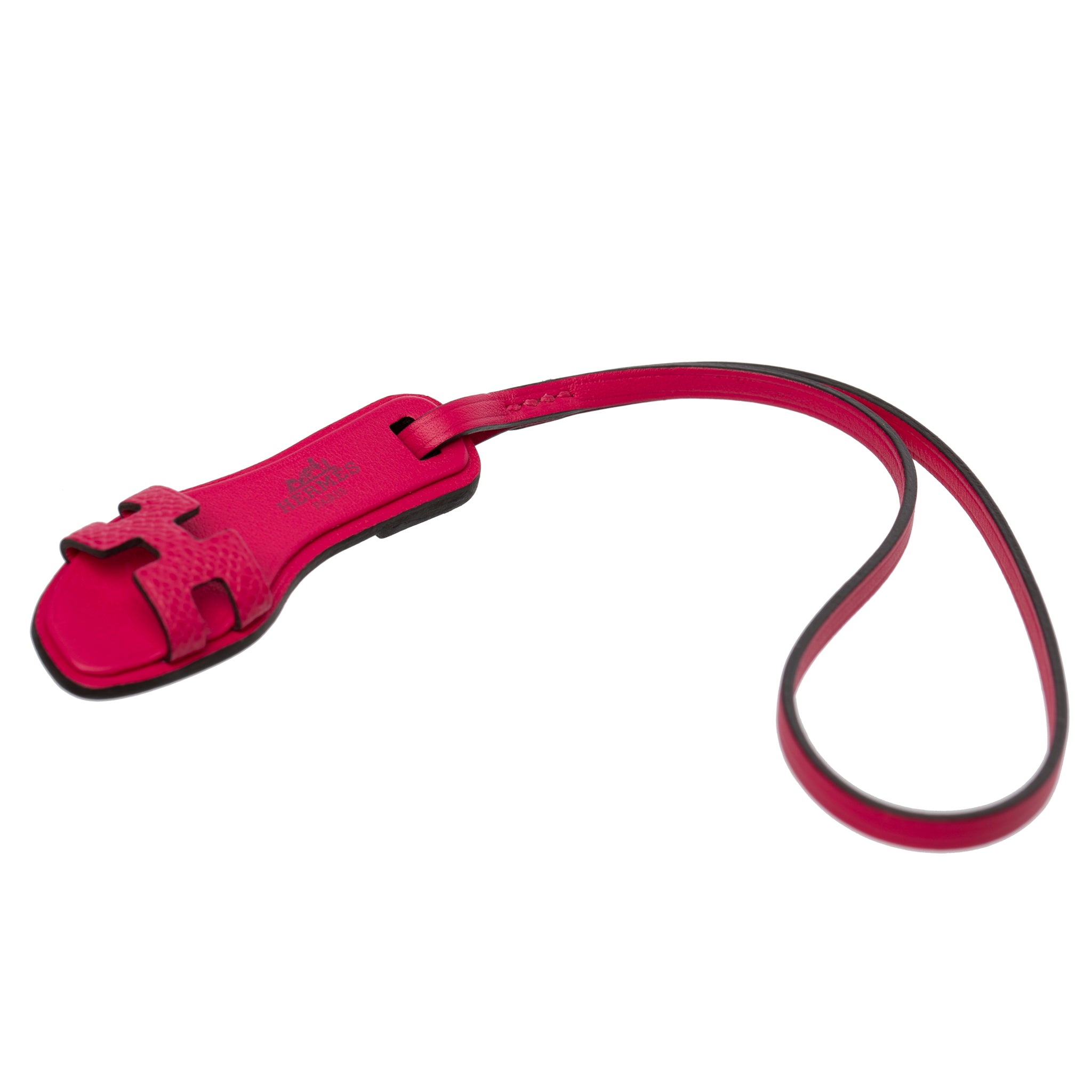 Hermes Oran Bag Charm Epsom Leather Rose Mexico