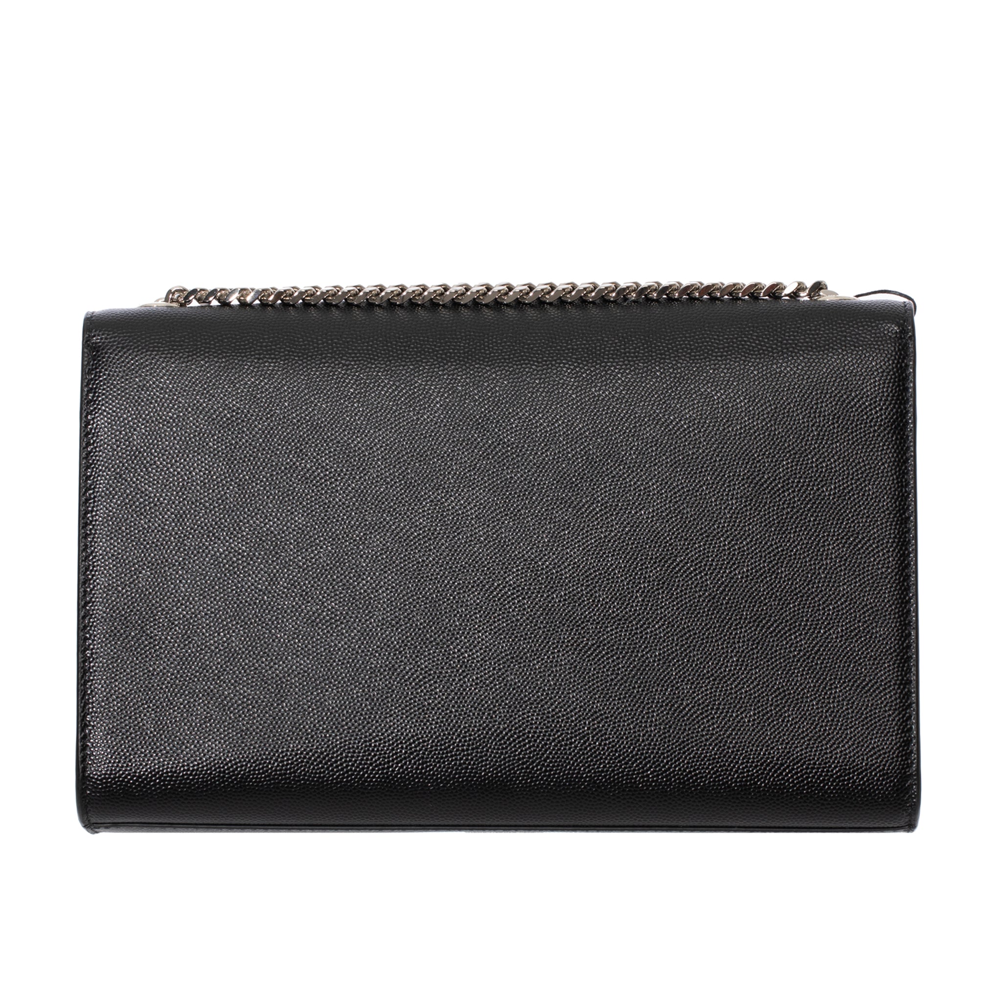 Yves Saint Laurent Black Kate Cross Body Bag Embossed Leather Silver Tone Hardware