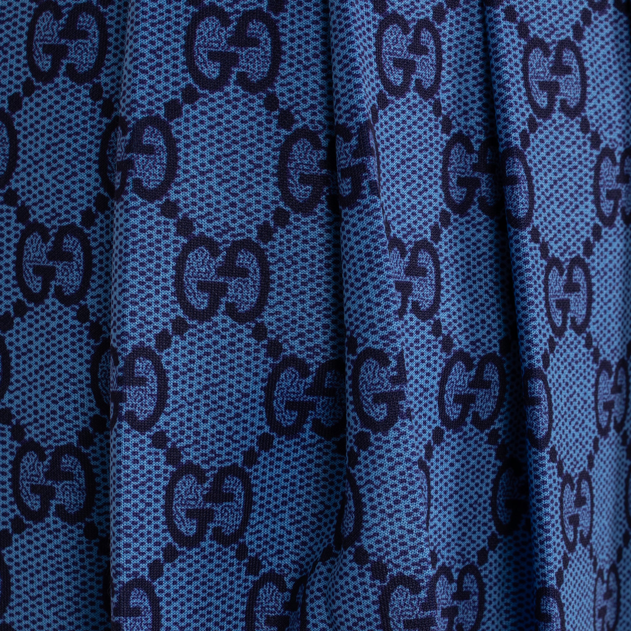 Gucci GG Blue Technical Jersey Pleated Shorts Medium