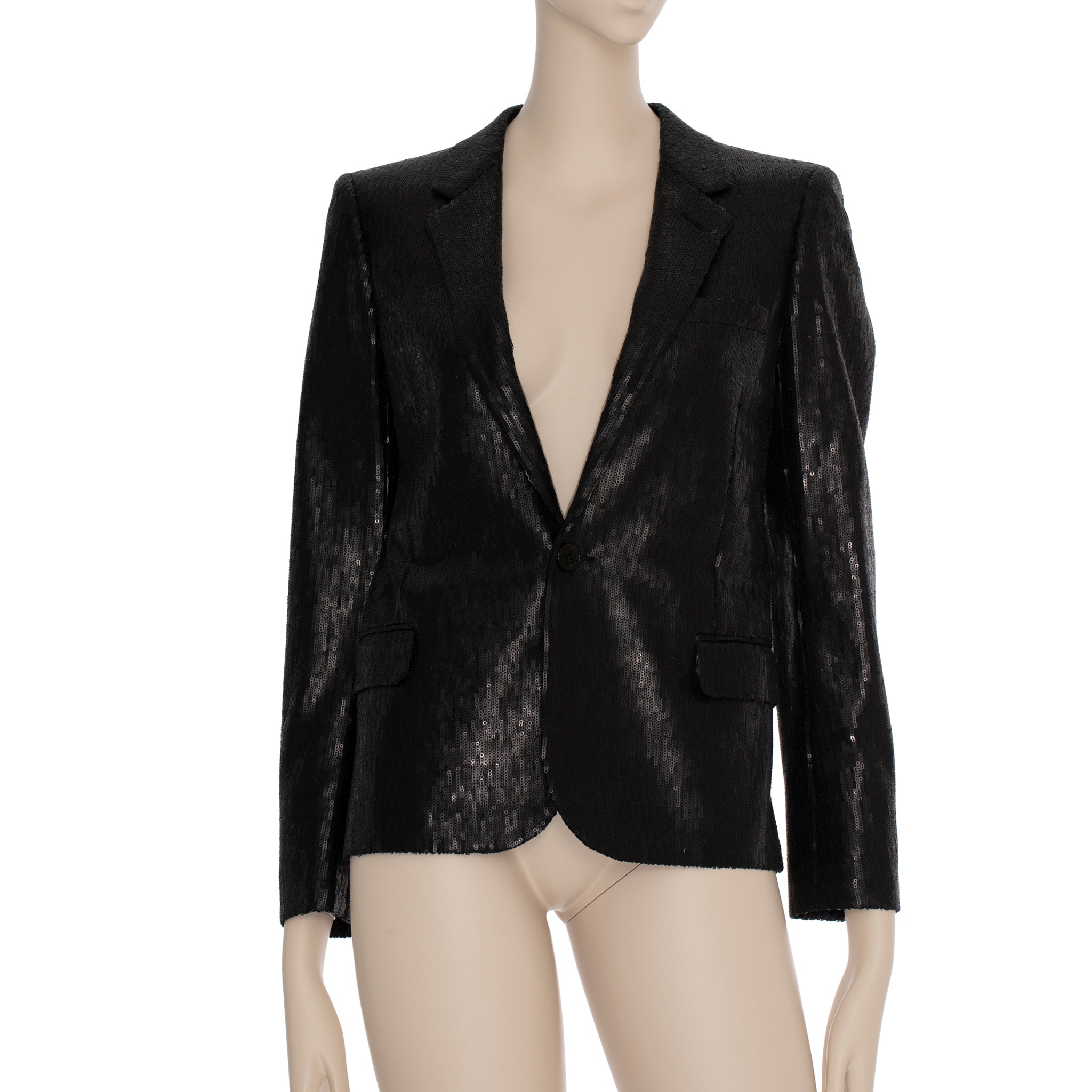 Yves Saint Laurent Evening Jacket Black Sequin 34 FR