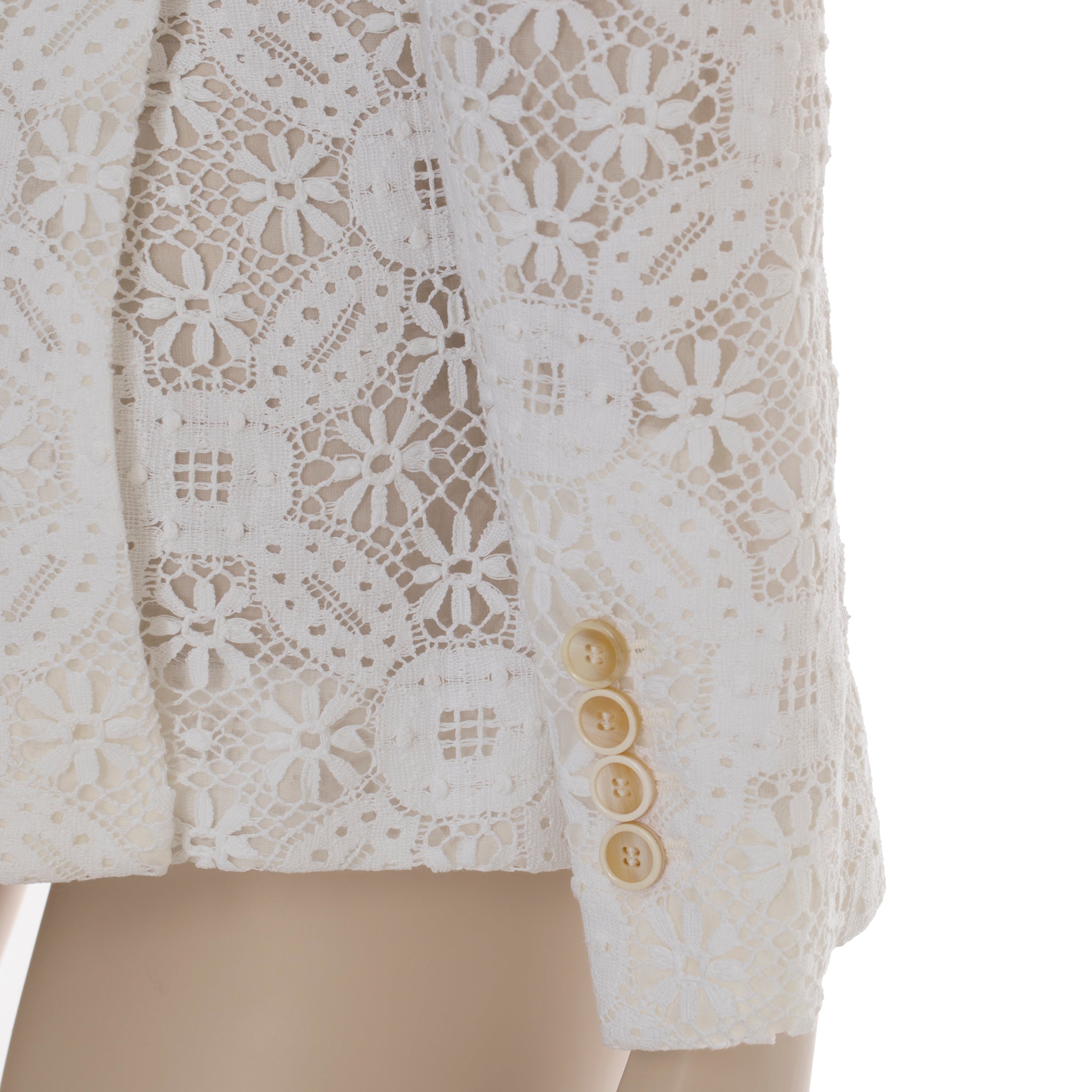 Alexander McQueen Broderie Anglaise Lace Blazer 38 IT