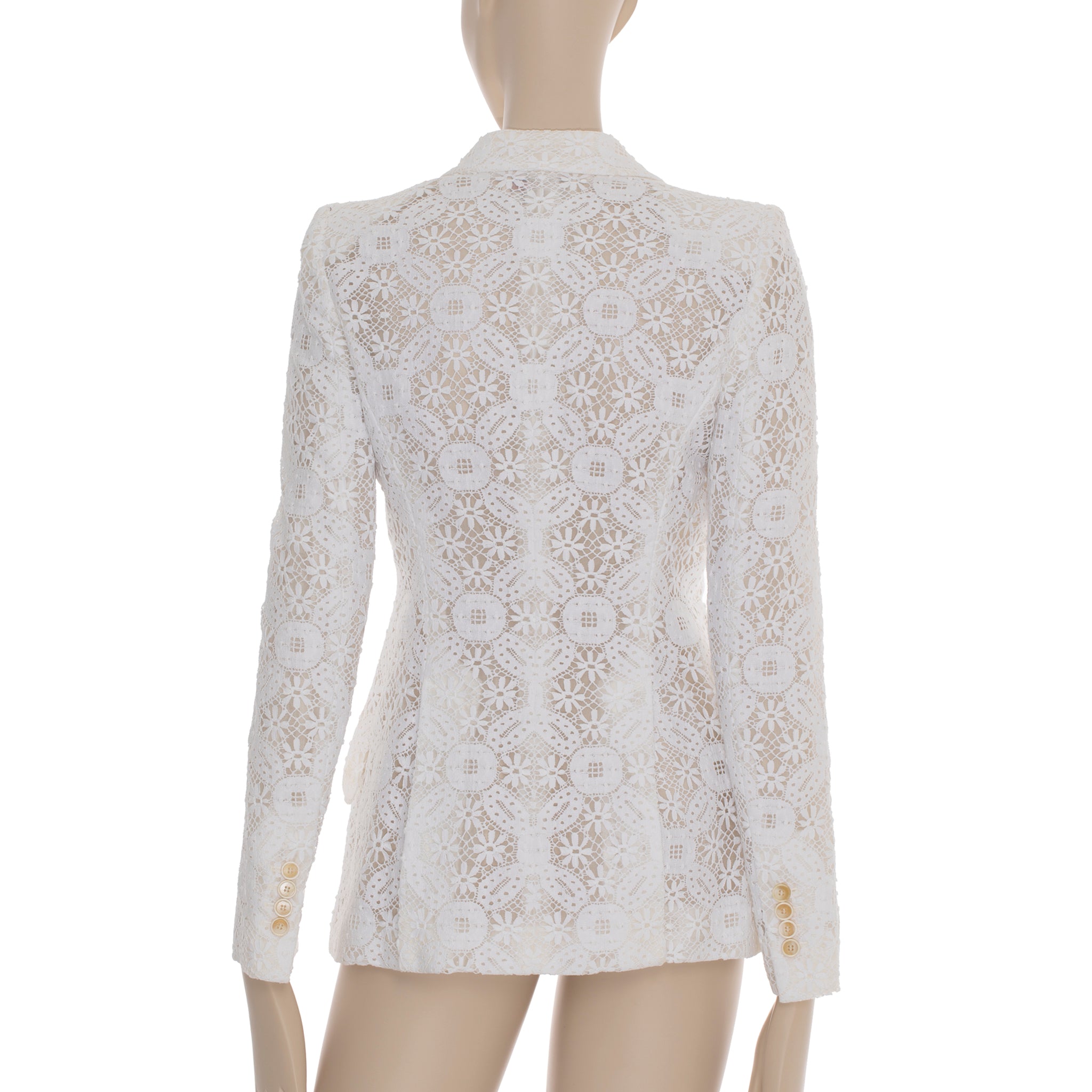 Alexander McQueen Broderie Anglaise Lace Blazer 38 IT