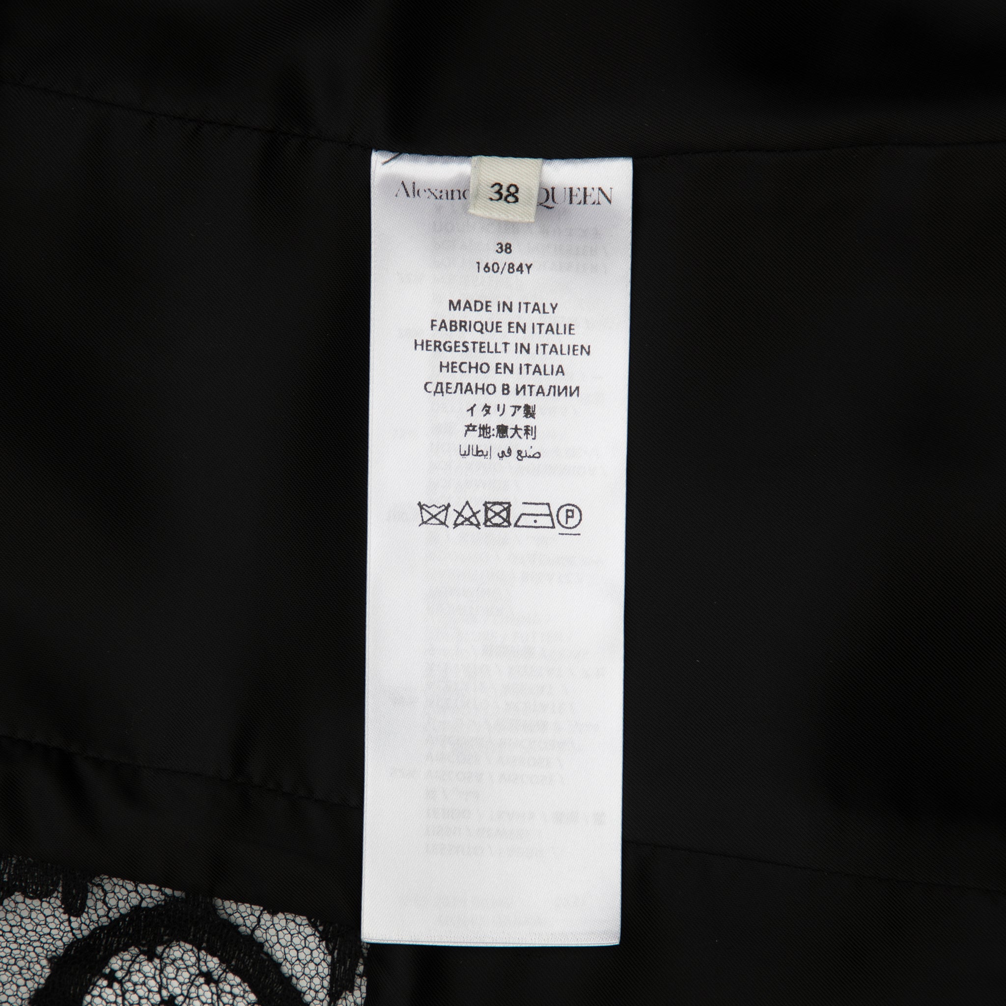 Alexander McQueen Lace Sleeve Tuxedo Jacket in Black 38 IT