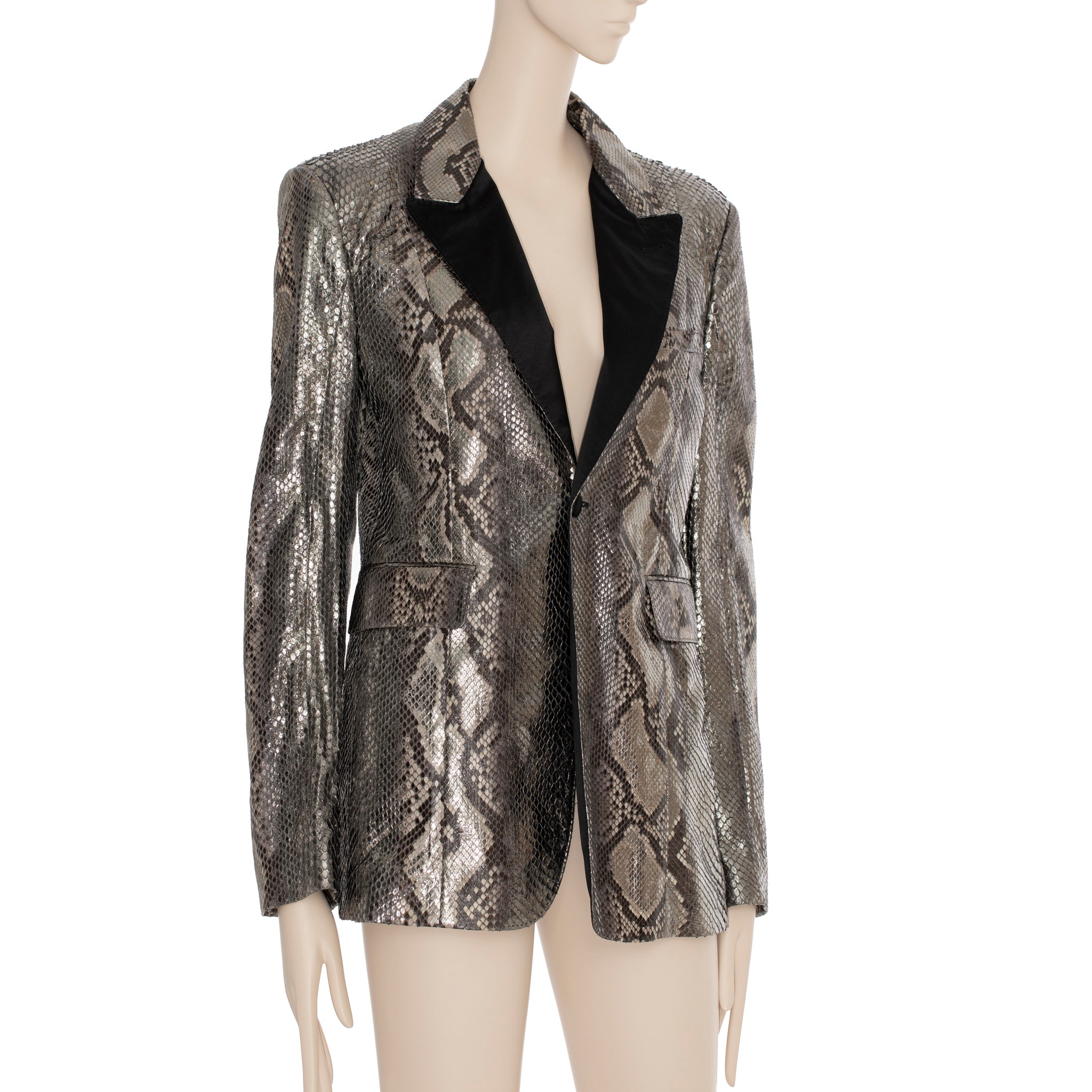 Yves Saint Laurent Metallic Python Blazer