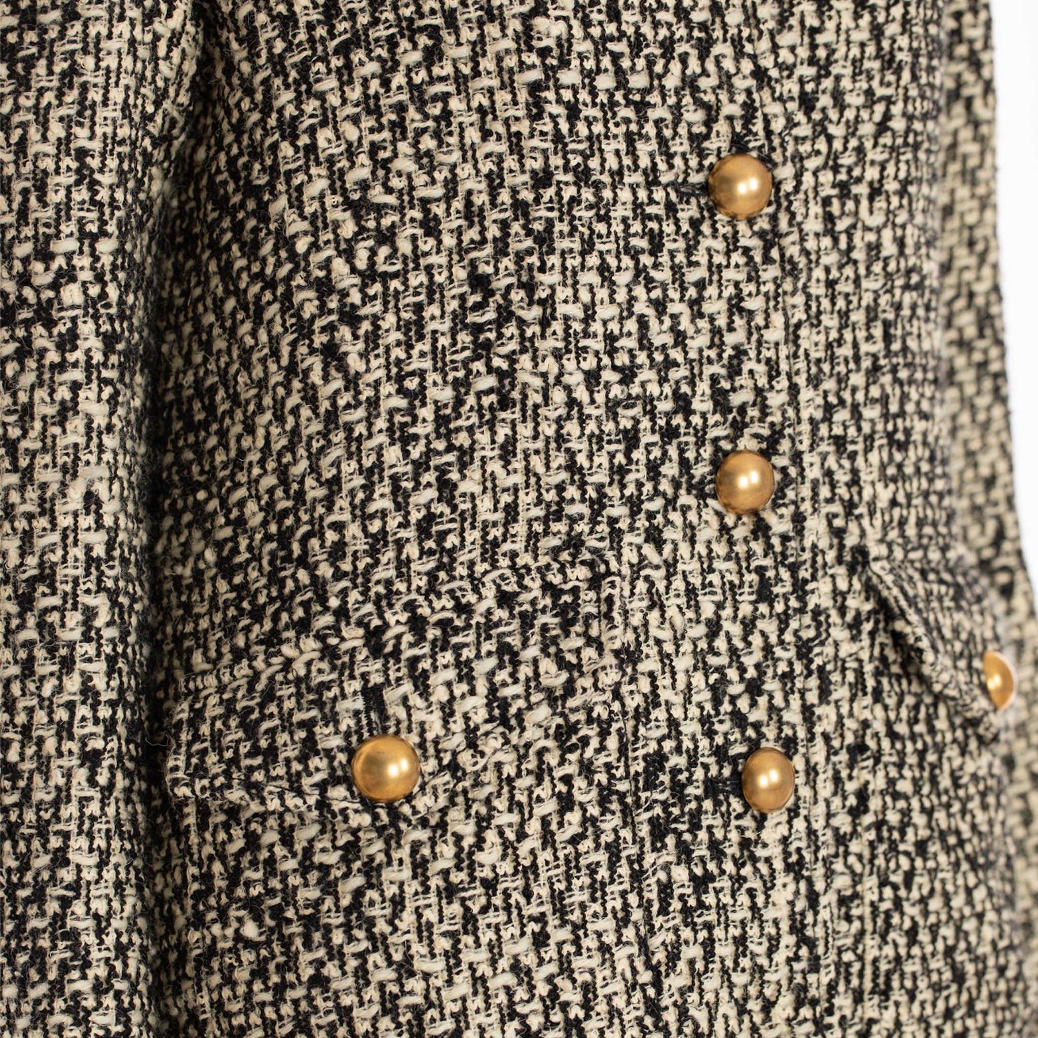 Gucci GG Marmont Black & Grey Tweed Coat 38 IT