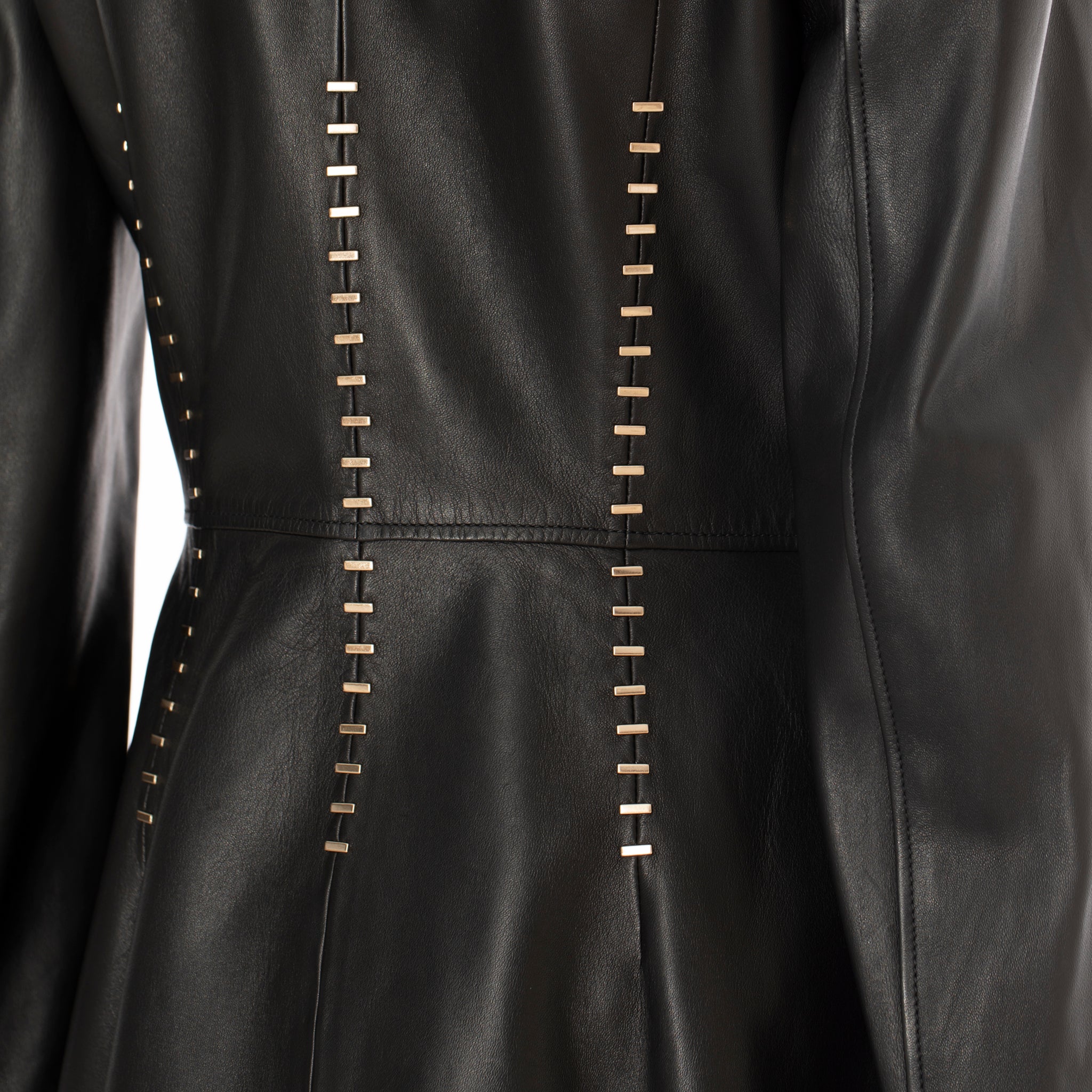 Alexander McQueen Studded Leather Blazer in Black 38 IT