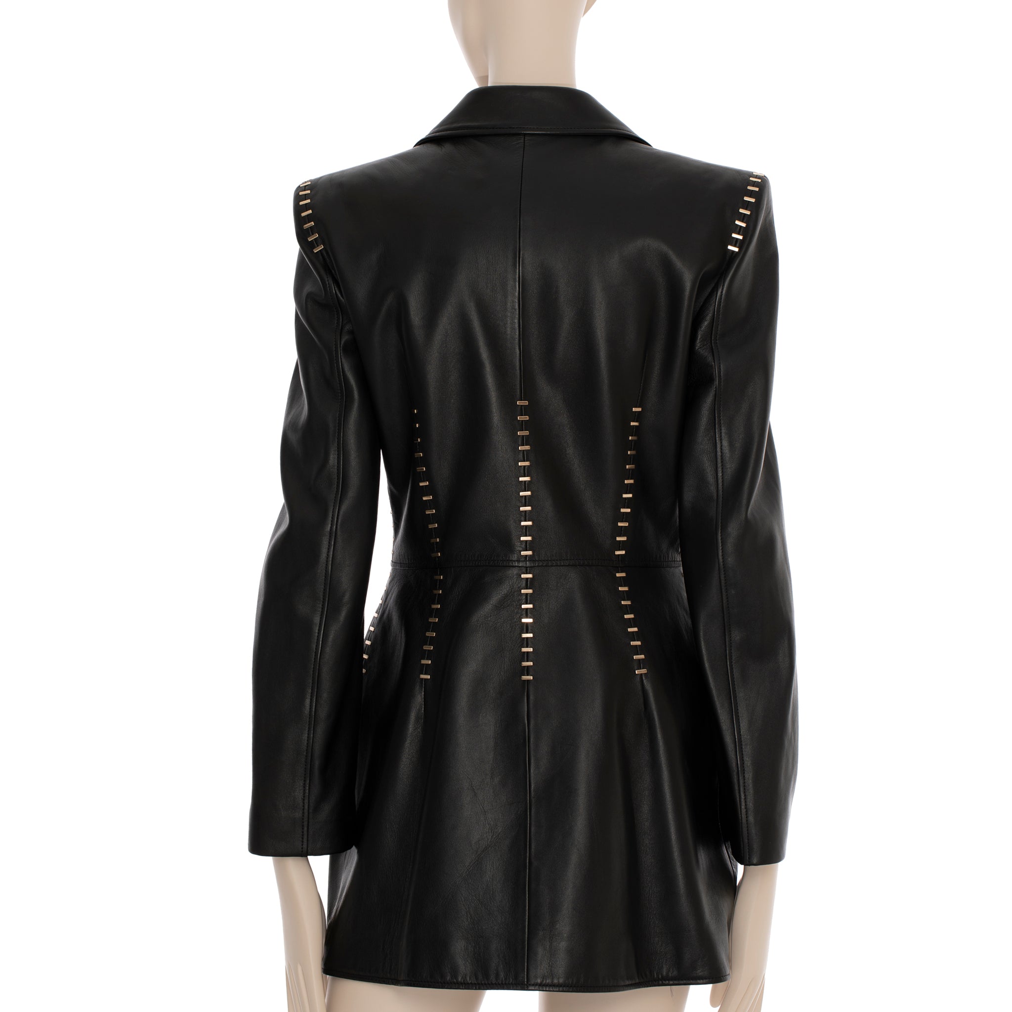 Alexander McQueen Studded Leather Blazer in Black 38 IT