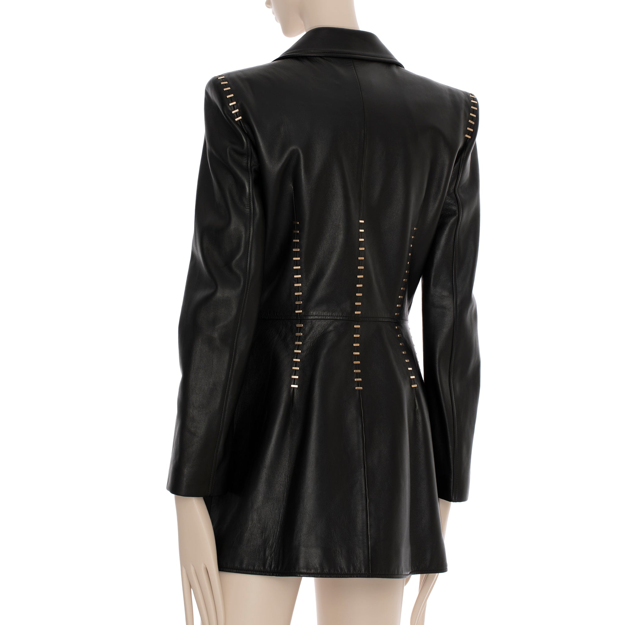Alexander McQueen Studded Leather Blazer in Black 38 IT