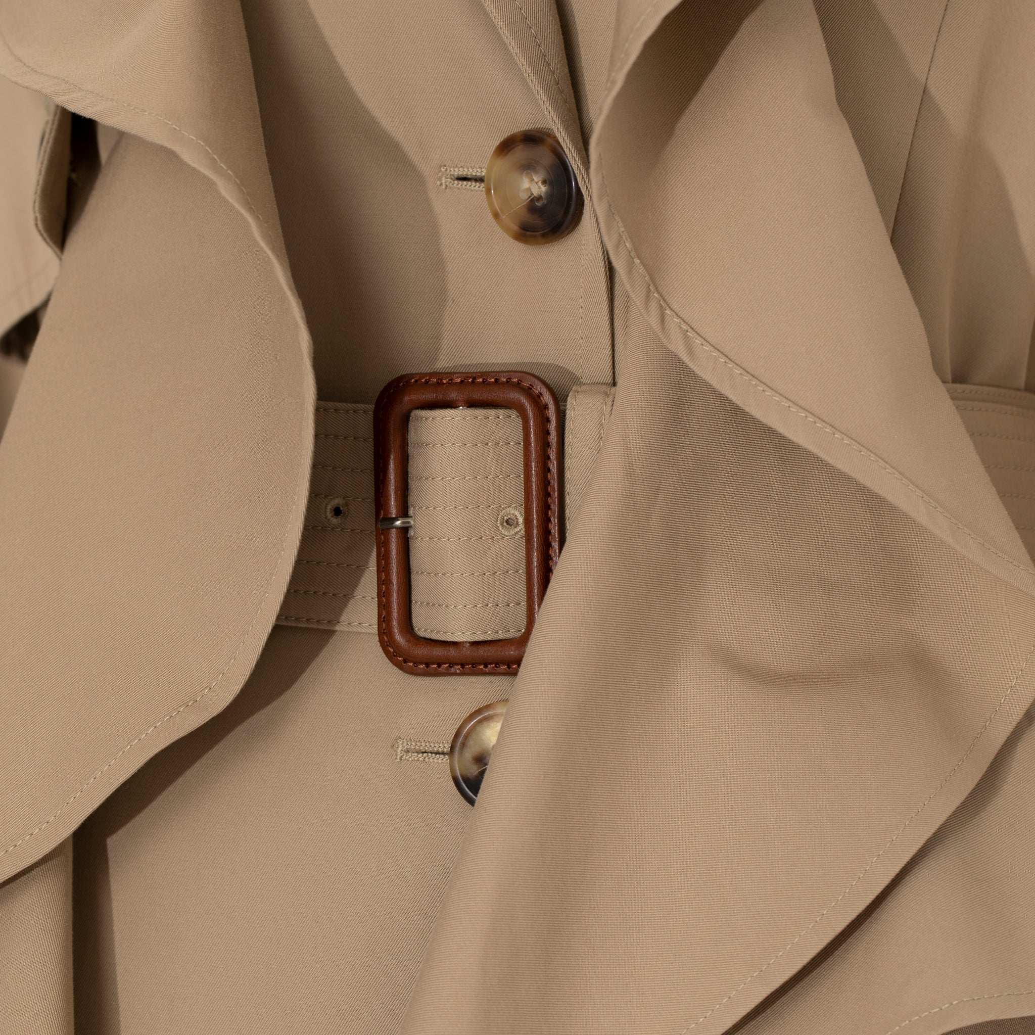 Alexander McQueen Beige Trench Coat With Peplum 38 IT