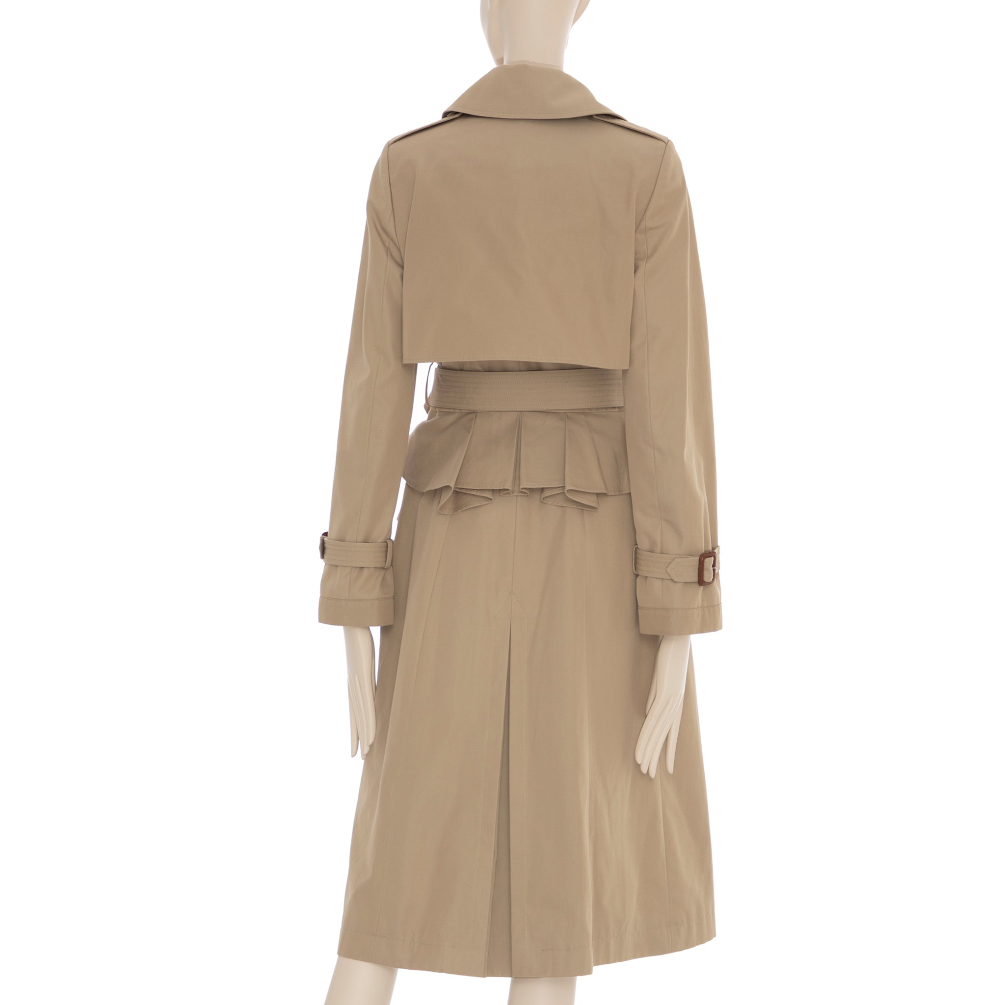 Alexander McQueen Beige Trench Coat With Peplum 38 IT