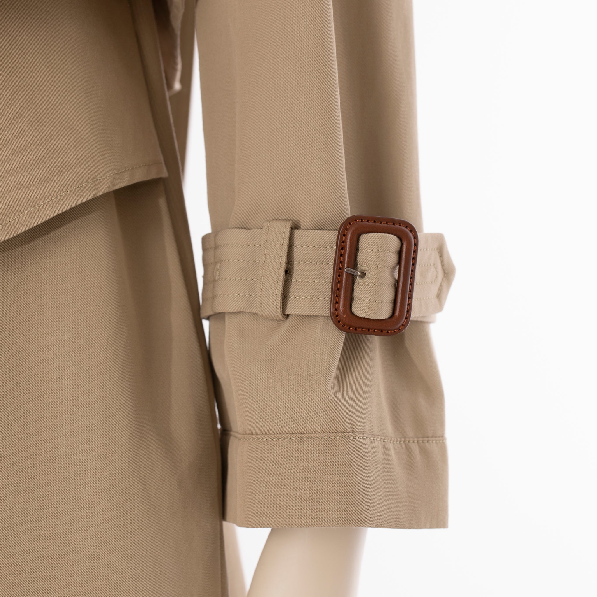Alexander McQueen Beige Trench Coat With Peplum 38 IT