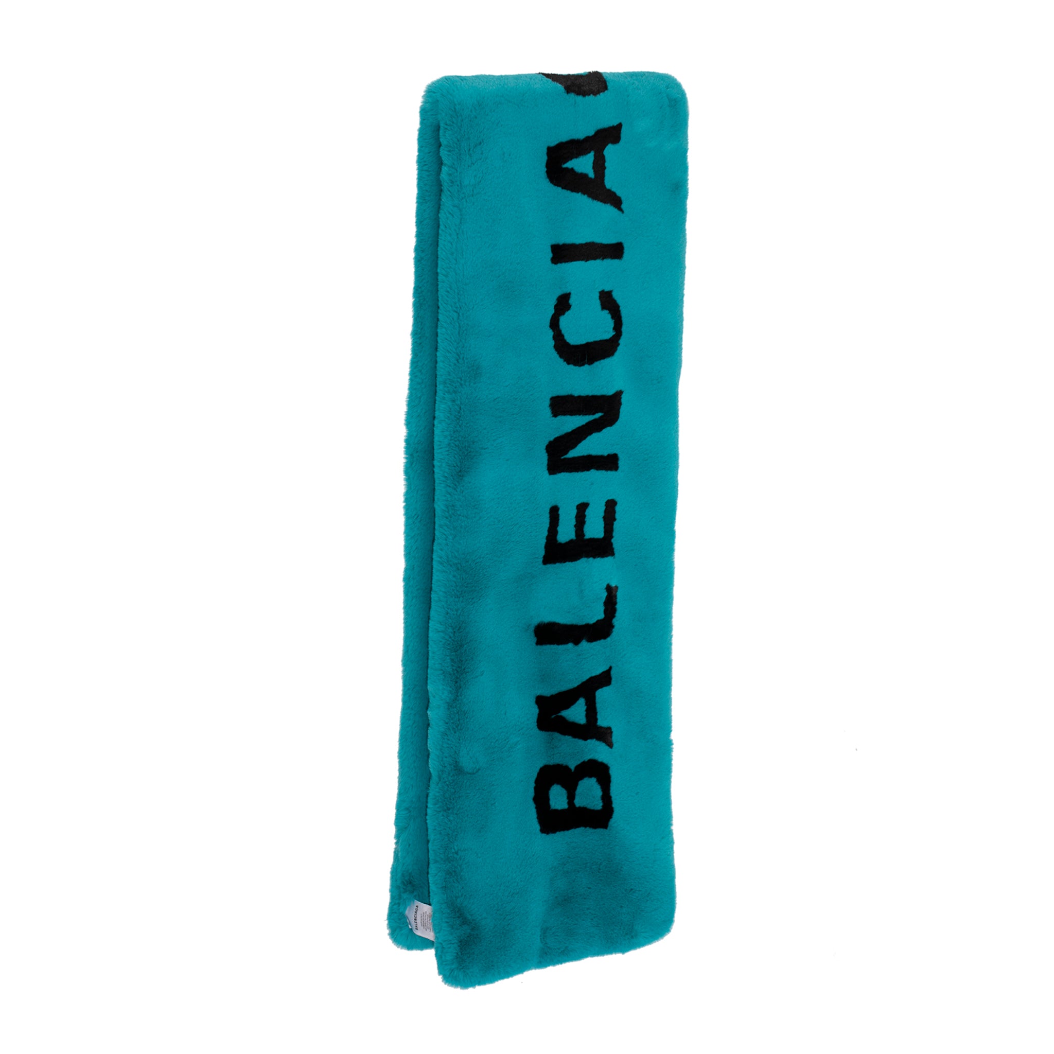 Balenciaga Turquoise Faux Fur Scarf