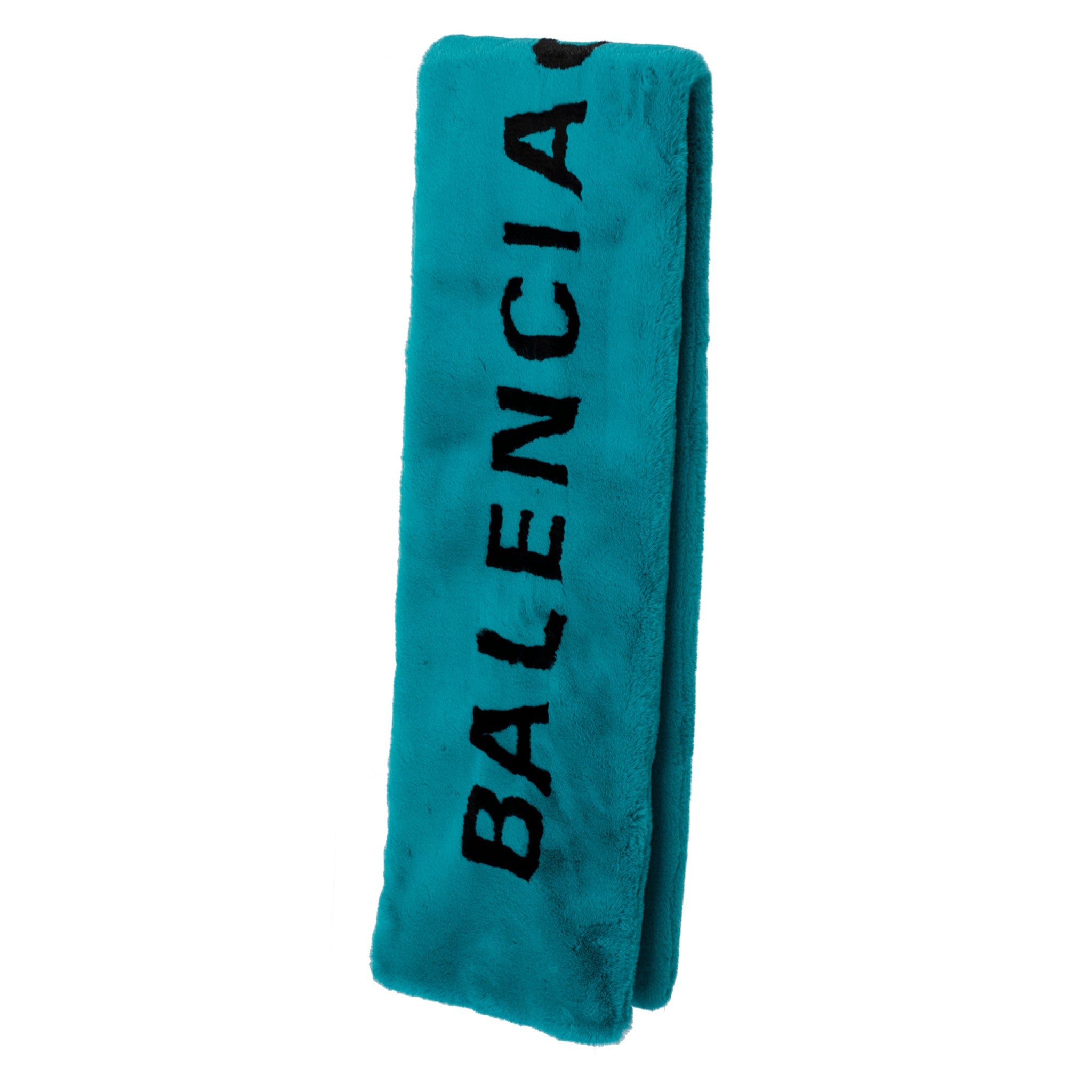 Balenciaga Turquoise Faux Fur Scarf