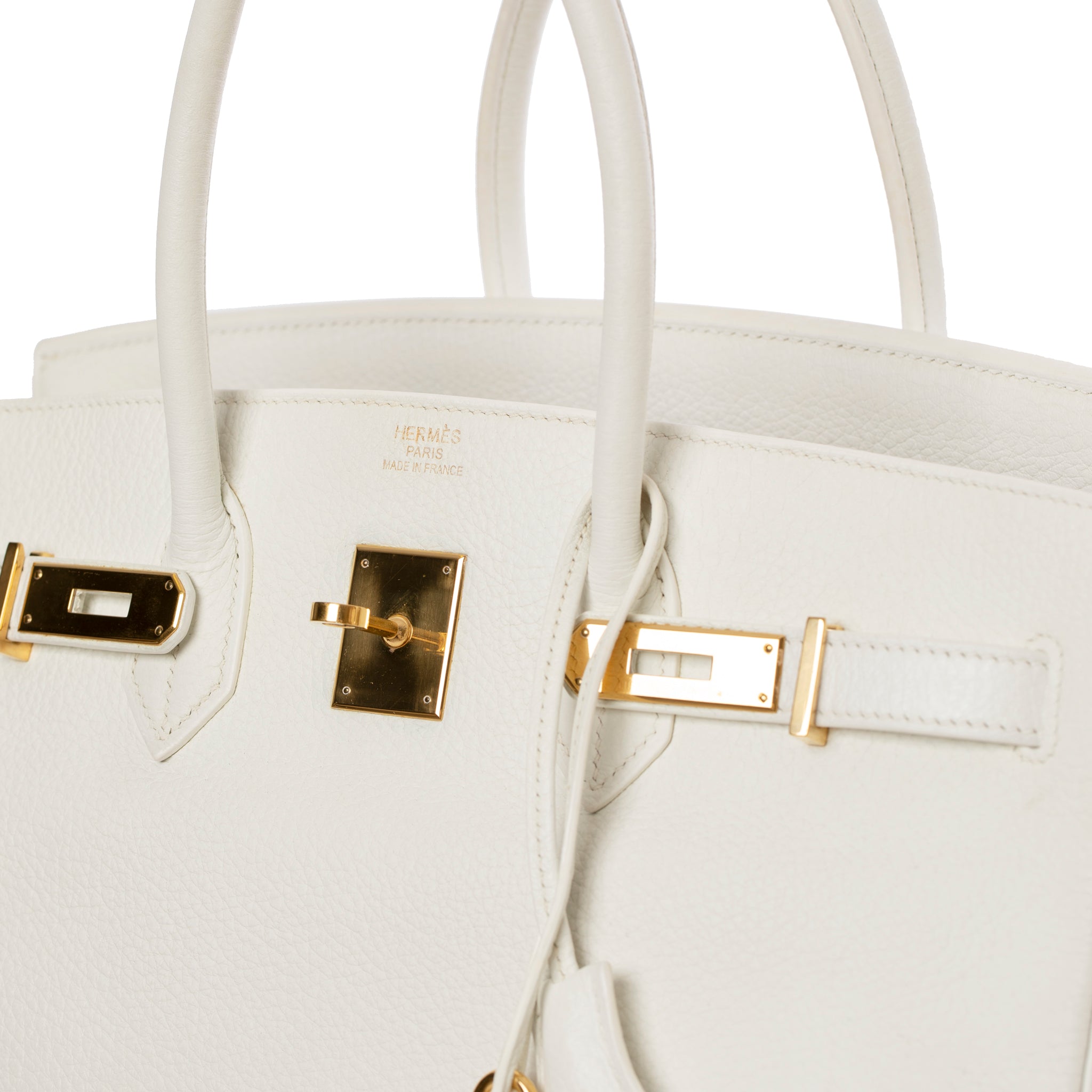 Hermes Birkin 35cm White Clemence Leather Gold Hardware