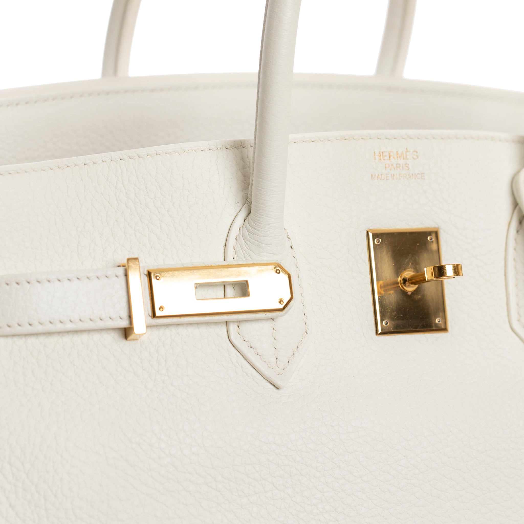 Hermes Birkin 35cm White Clemence Leather Gold Hardware