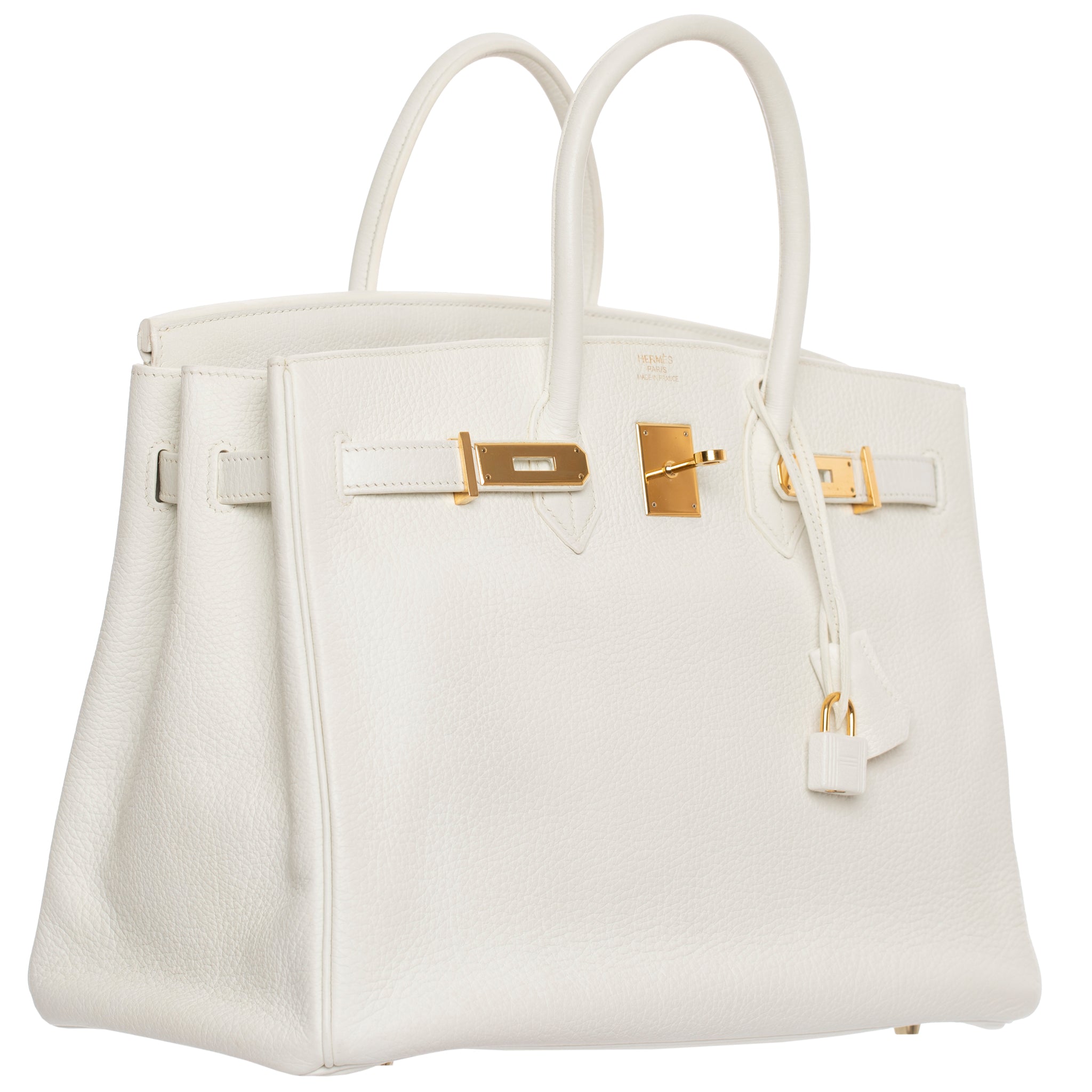 Hermes Birkin 35cm White Clemence Leather Gold Hardware