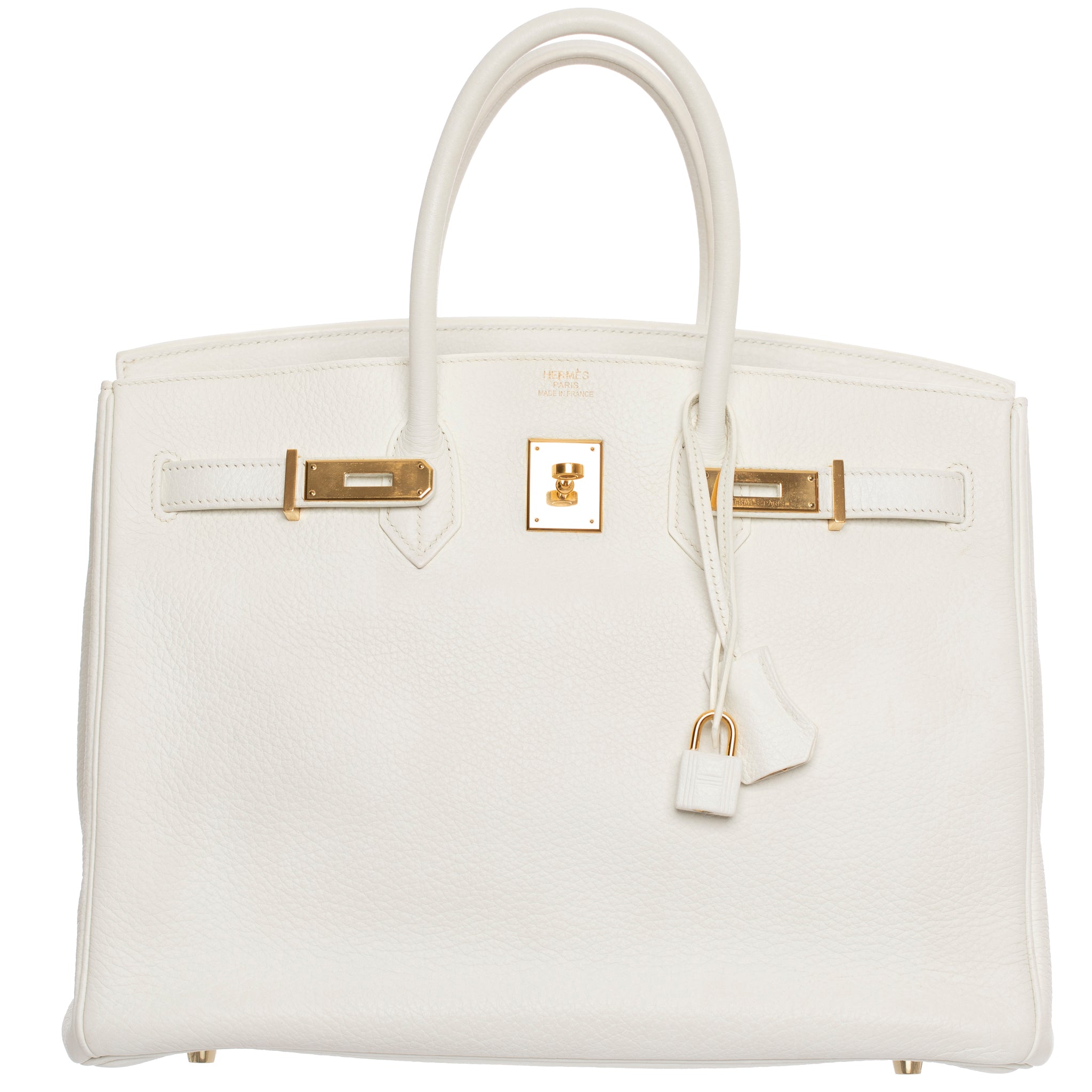 Hermes Birkin 35cm White Clemence Leather Gold Hardware