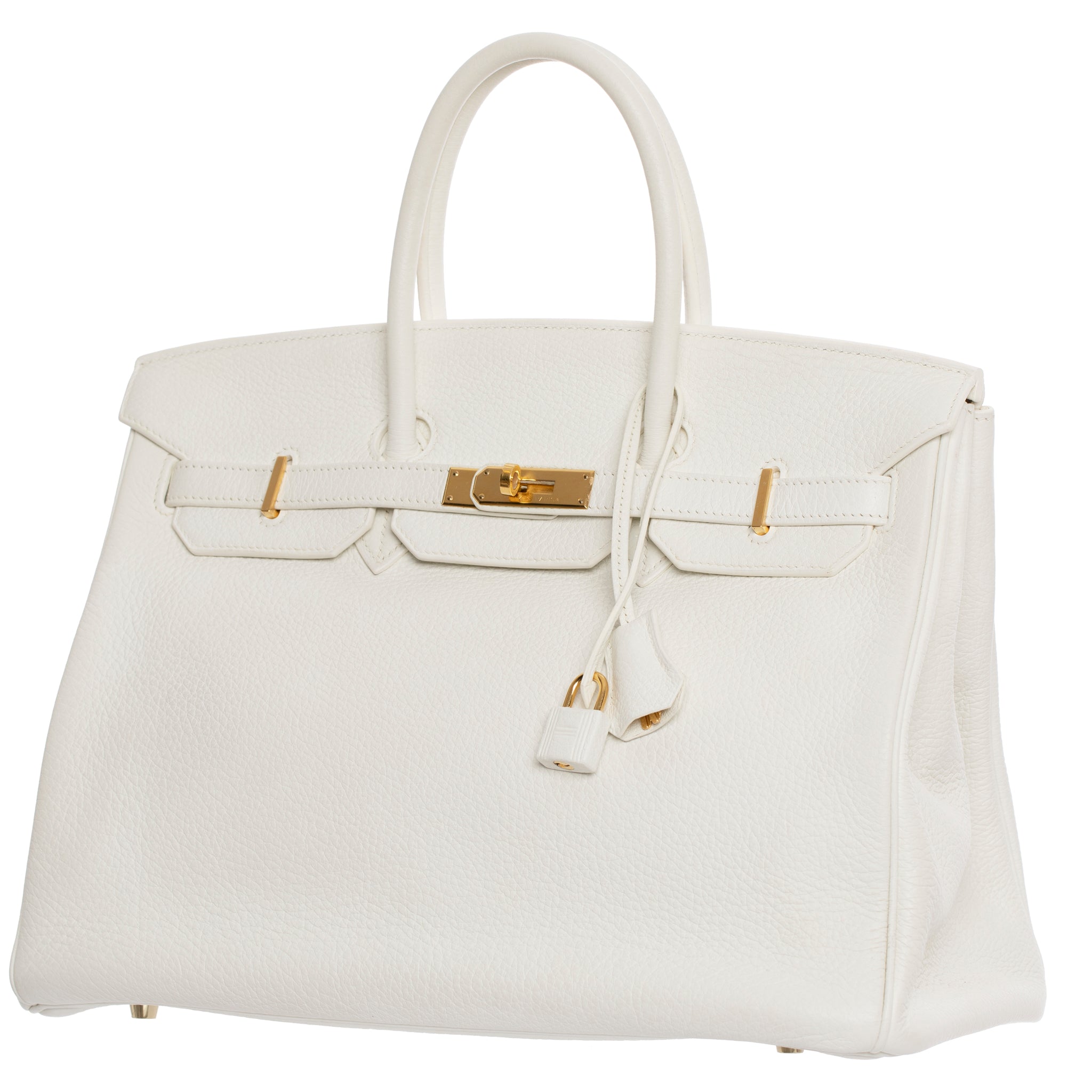 Hermes Birkin 35cm White Clemence Leather Gold Hardware
