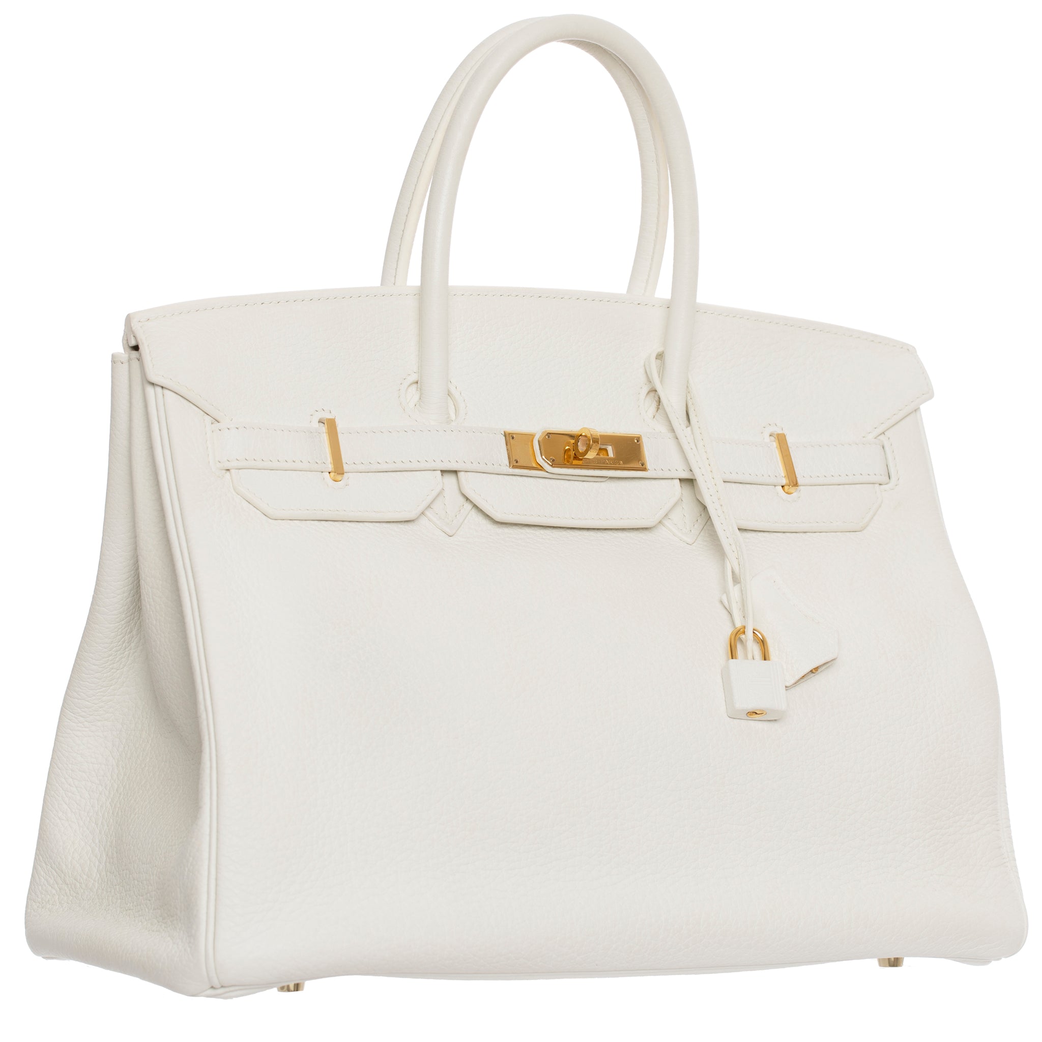 Hermes Birkin 35cm White Clemence Leather Gold Hardware