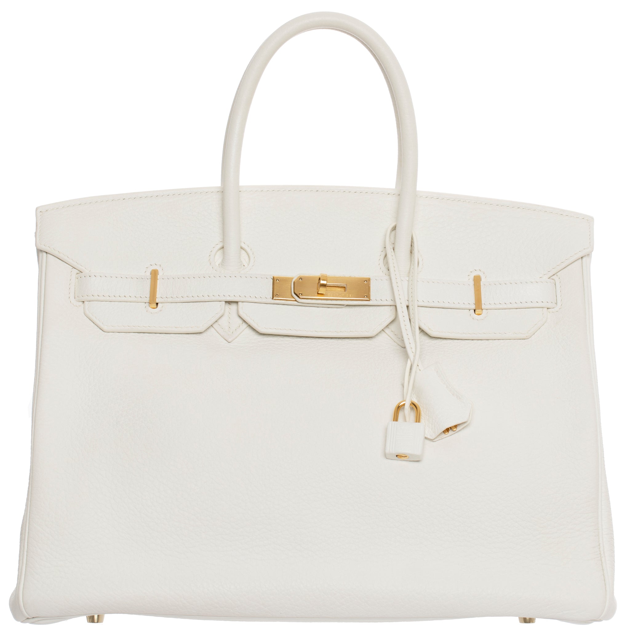 Hermes Birkin 35cm White Clemence Leather Gold Hardware