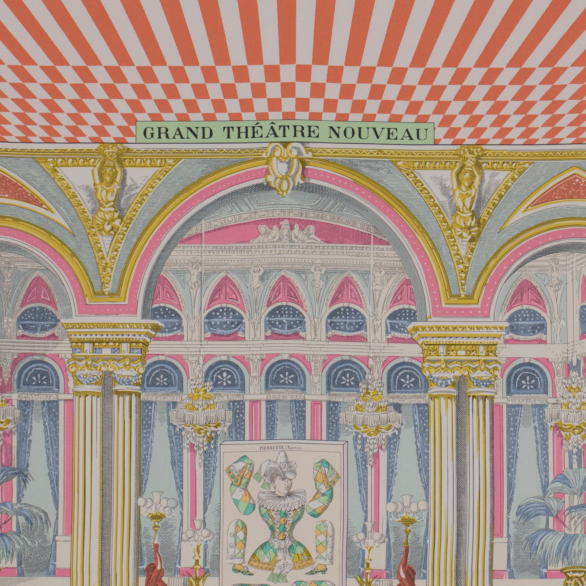 Hermes "Grand Theatre Nouveau" Silk Scarf In Pastel 90 Cm