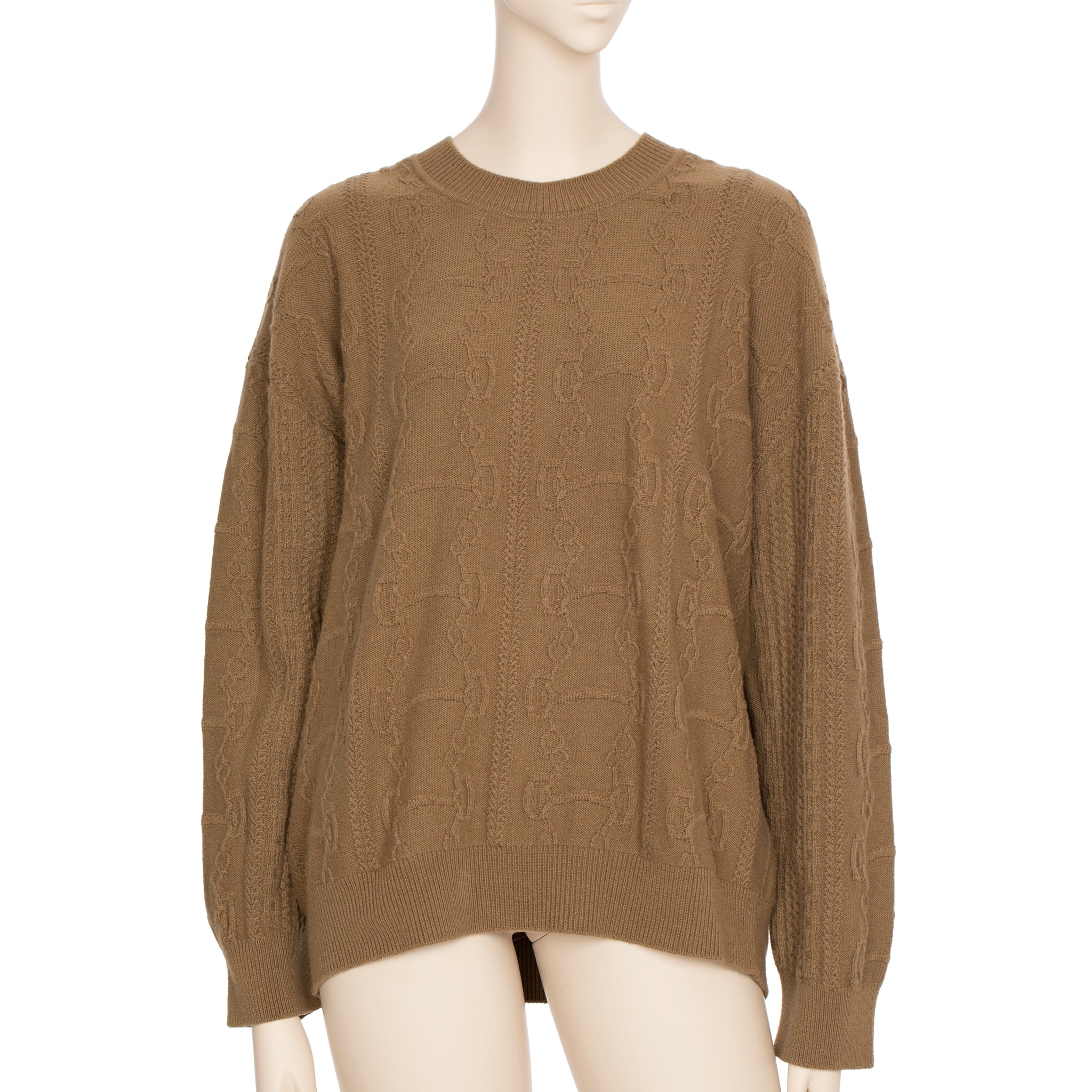 Hermes Womens Knit Sweater Vert Gobi 38 FR