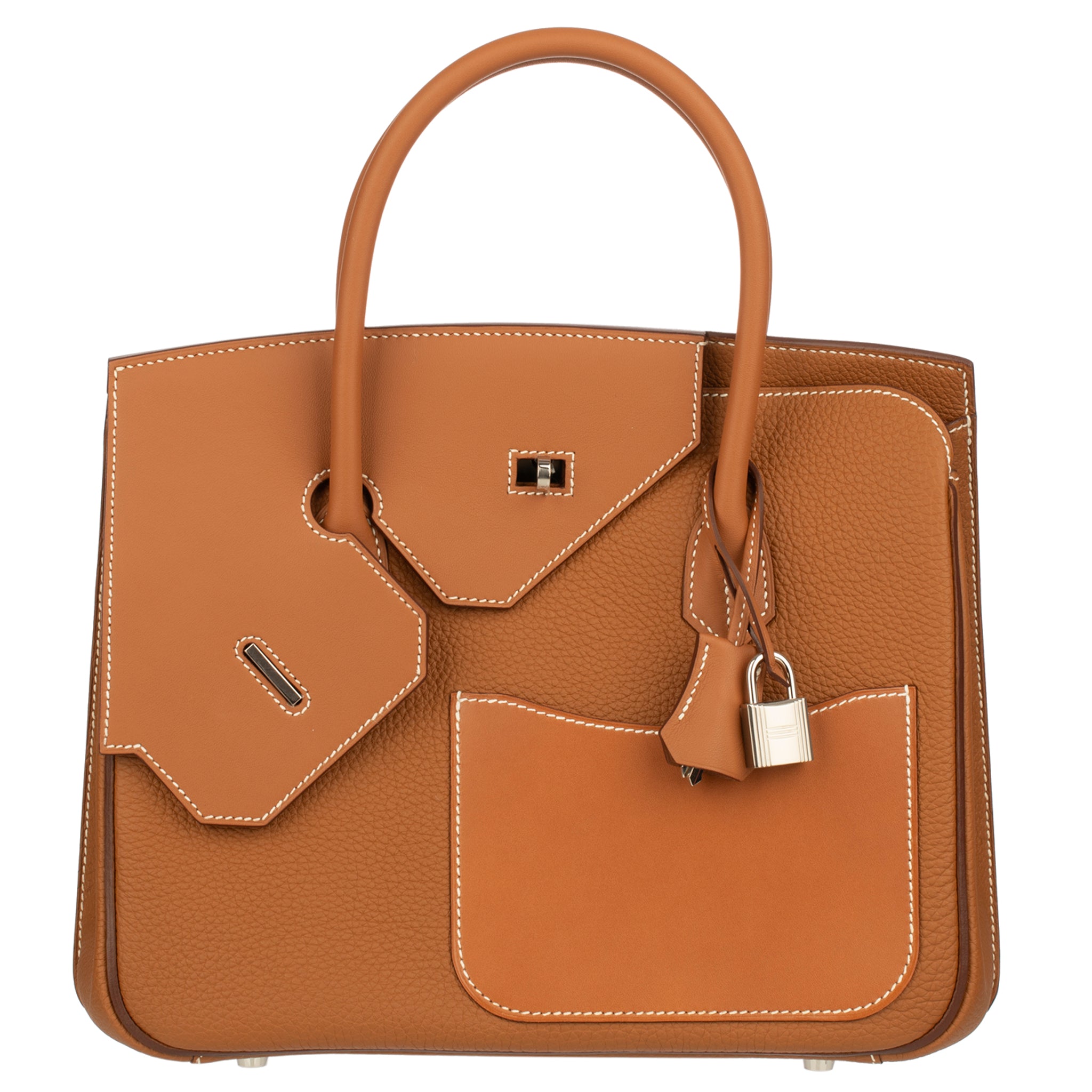 Hermes Birkin Desordre 30cm Gold Togo and Swift Leather Palladium Hardware