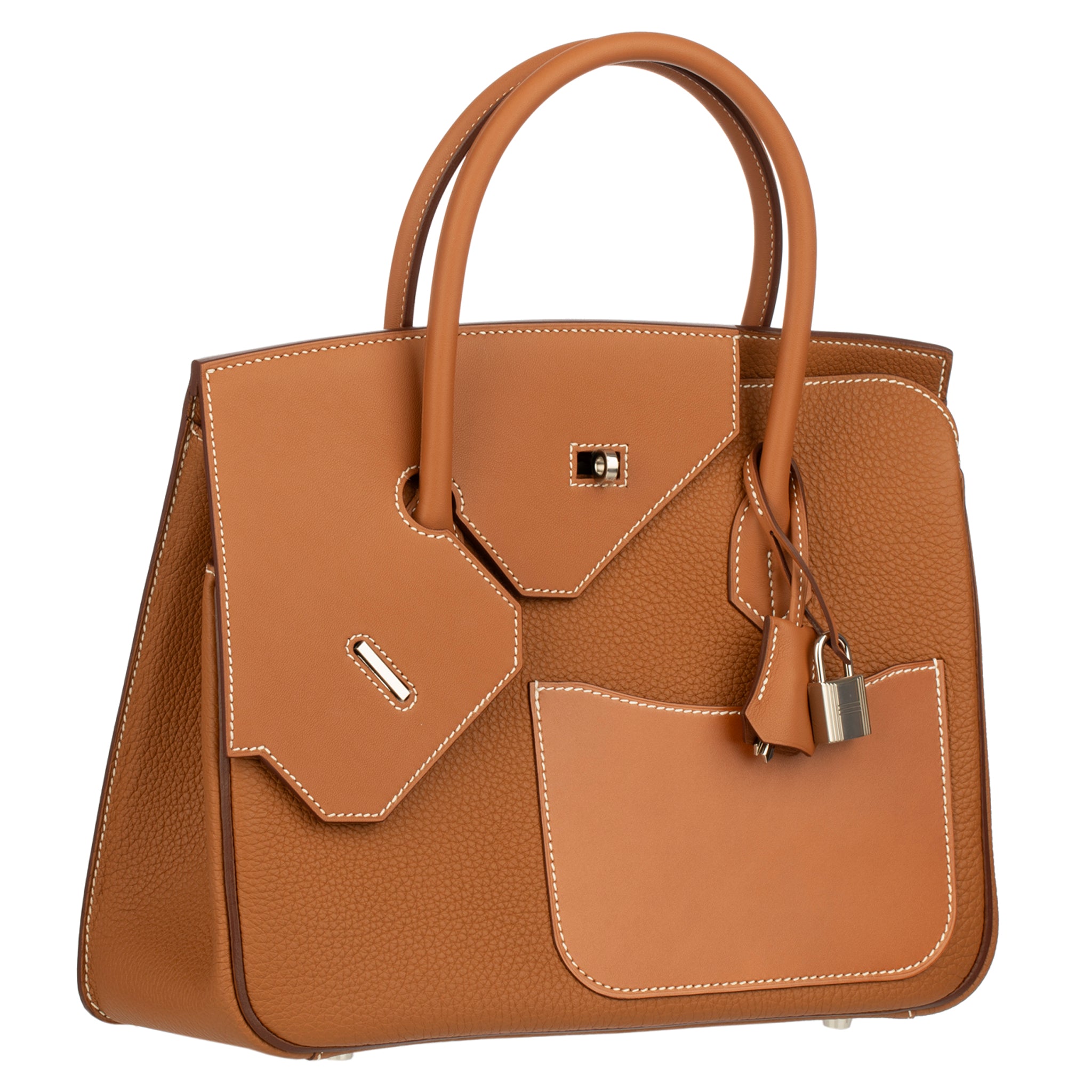 Hermes Birkin Desordre 30cm Gold Togo and Swift Leather Palladium Hardware
