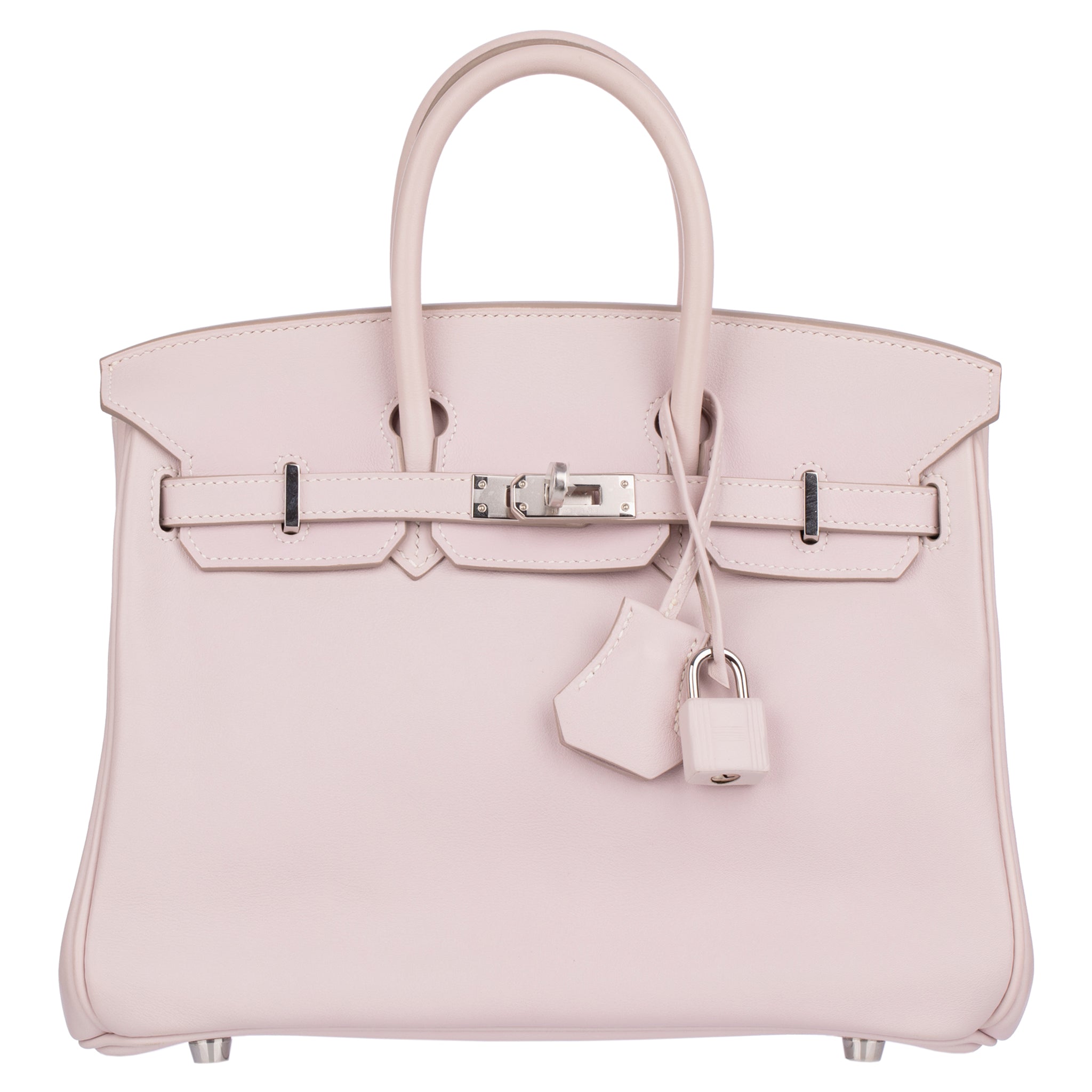 Hermes Birkin 25cm Rose Dragee Swift Leather Palladium Hardware