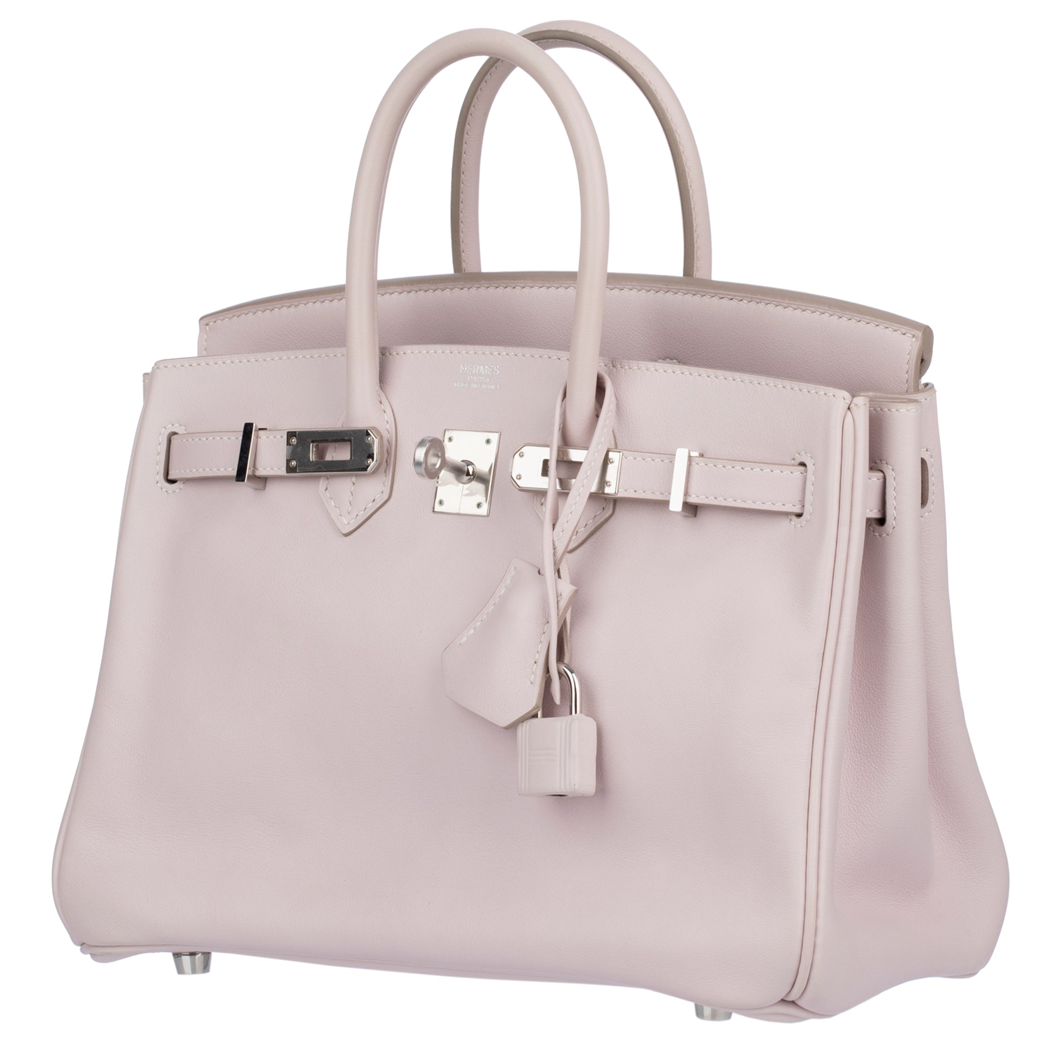 Hermes Birkin 25cm Rose Dragee Swift Leather Palladium Hardware