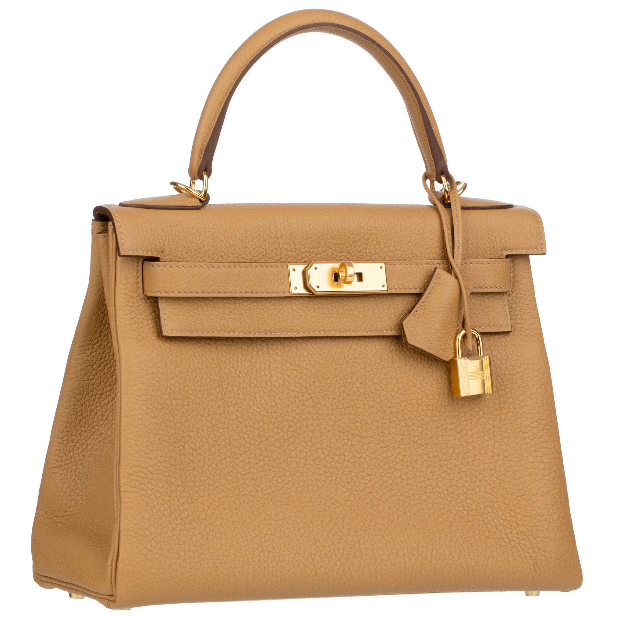 Hermes Kelly 28cm Biscuit Togo Leather Gold Hardware