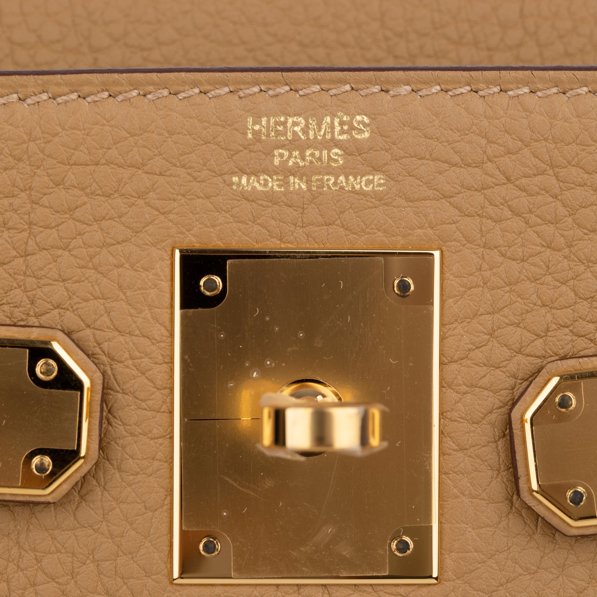 Hermes Kelly 28cm Biscuit Togo Leather Gold Hardware