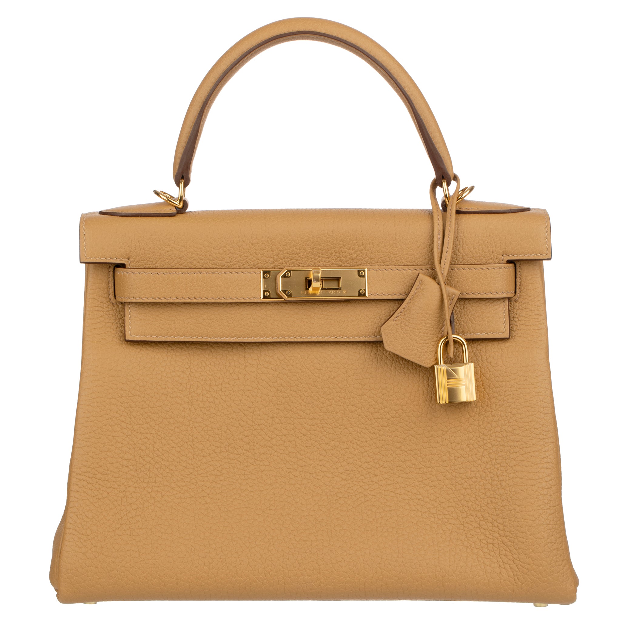 Hermes Kelly 28cm Biscuit Togo Leather Gold Hardware