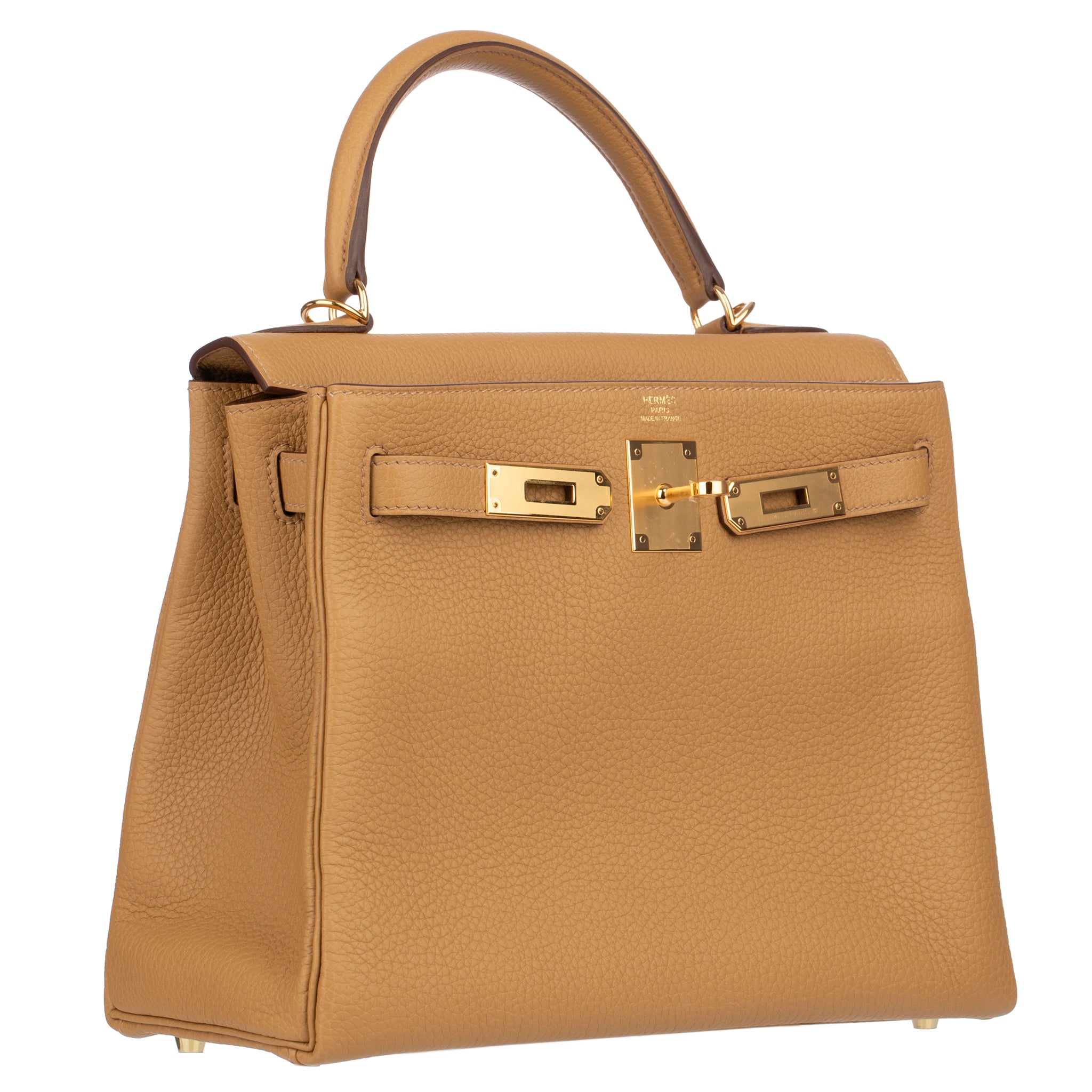 Hermes Kelly 28cm Biscuit Togo Leather Gold Hardware
