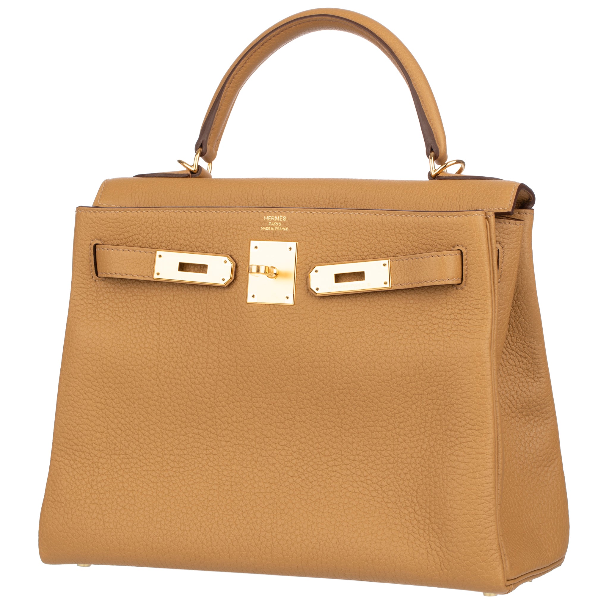 Hermes Kelly 28cm Biscuit Togo Leather Gold Hardware