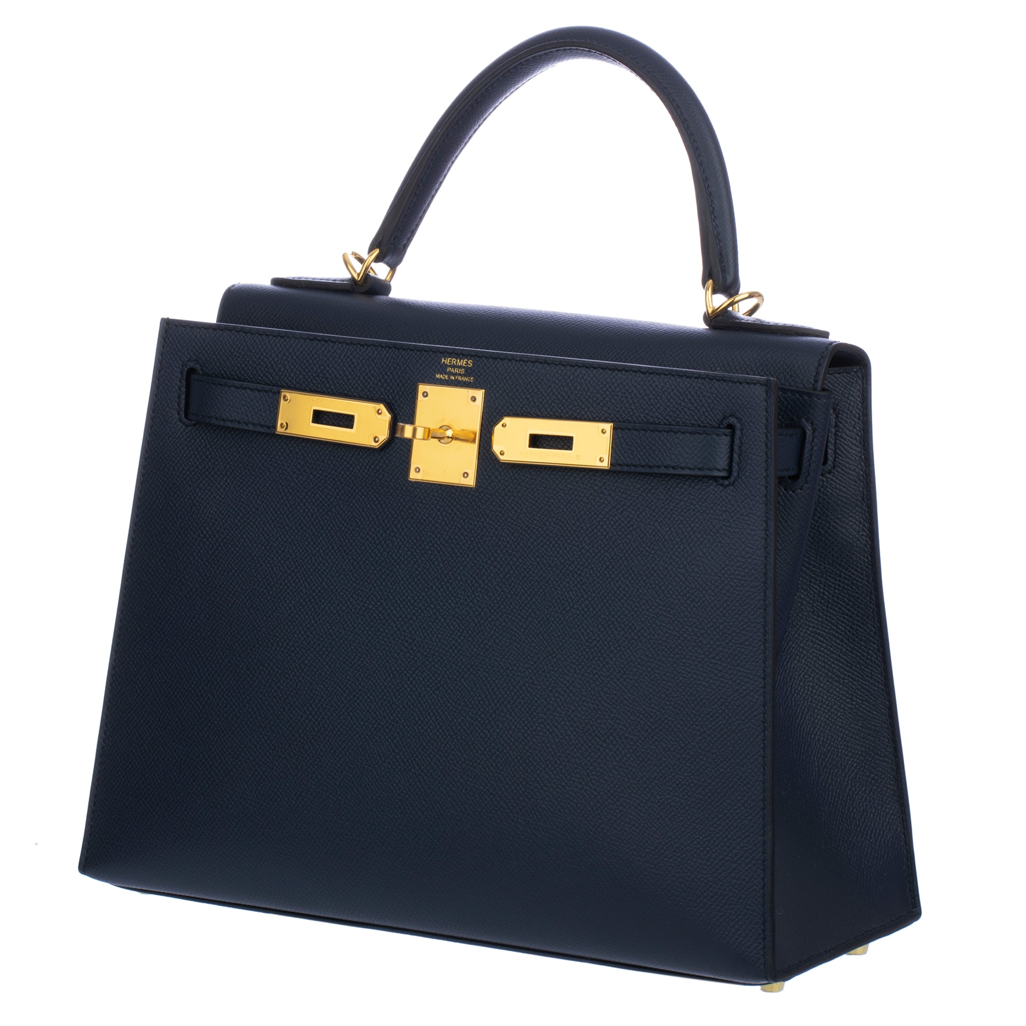 Hermes Kelly 28cm Blue Indigio Epsom Leather Gold Hardware