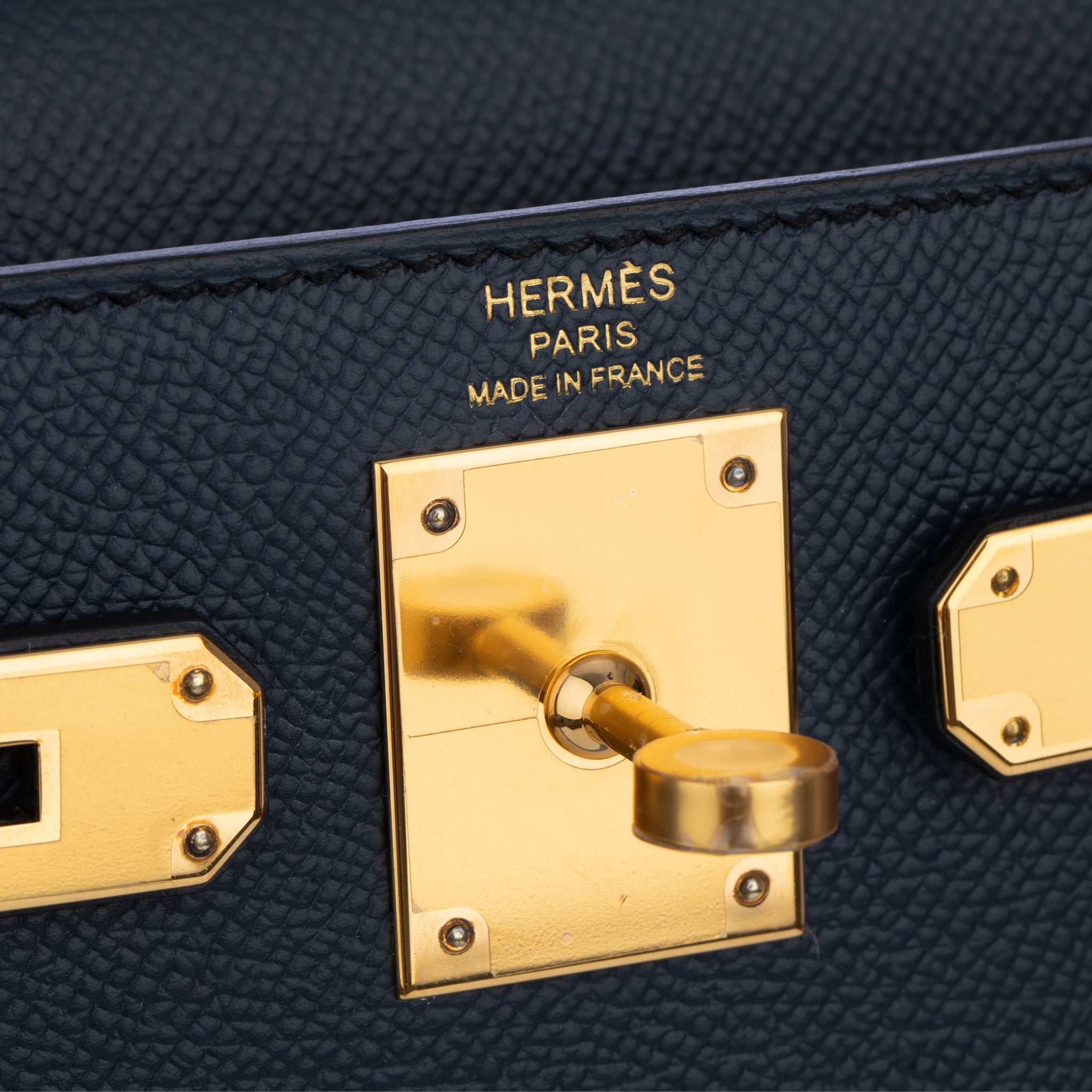 Hermes Kelly 28cm Blue Indigio Epsom Leather Gold Hardware