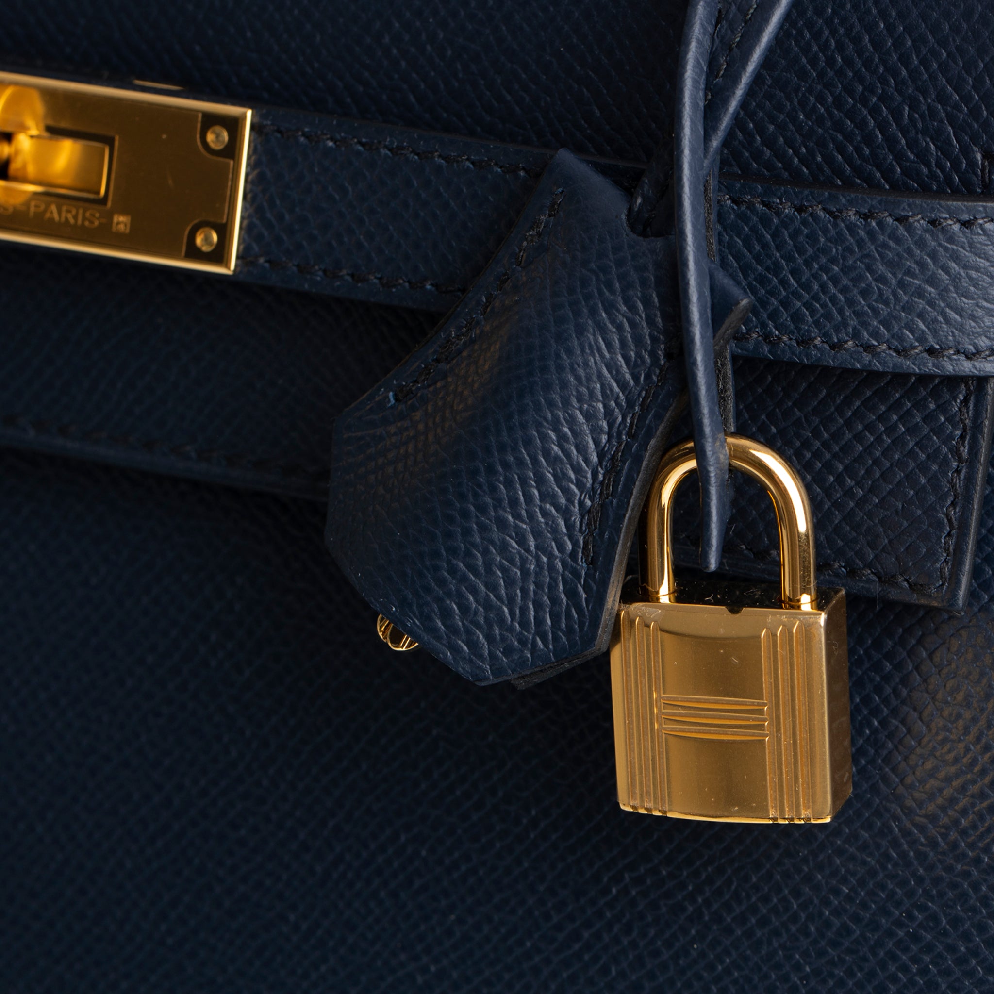 Hermes Kelly 28cm Blue Indigio Epsom Leather Gold Hardware