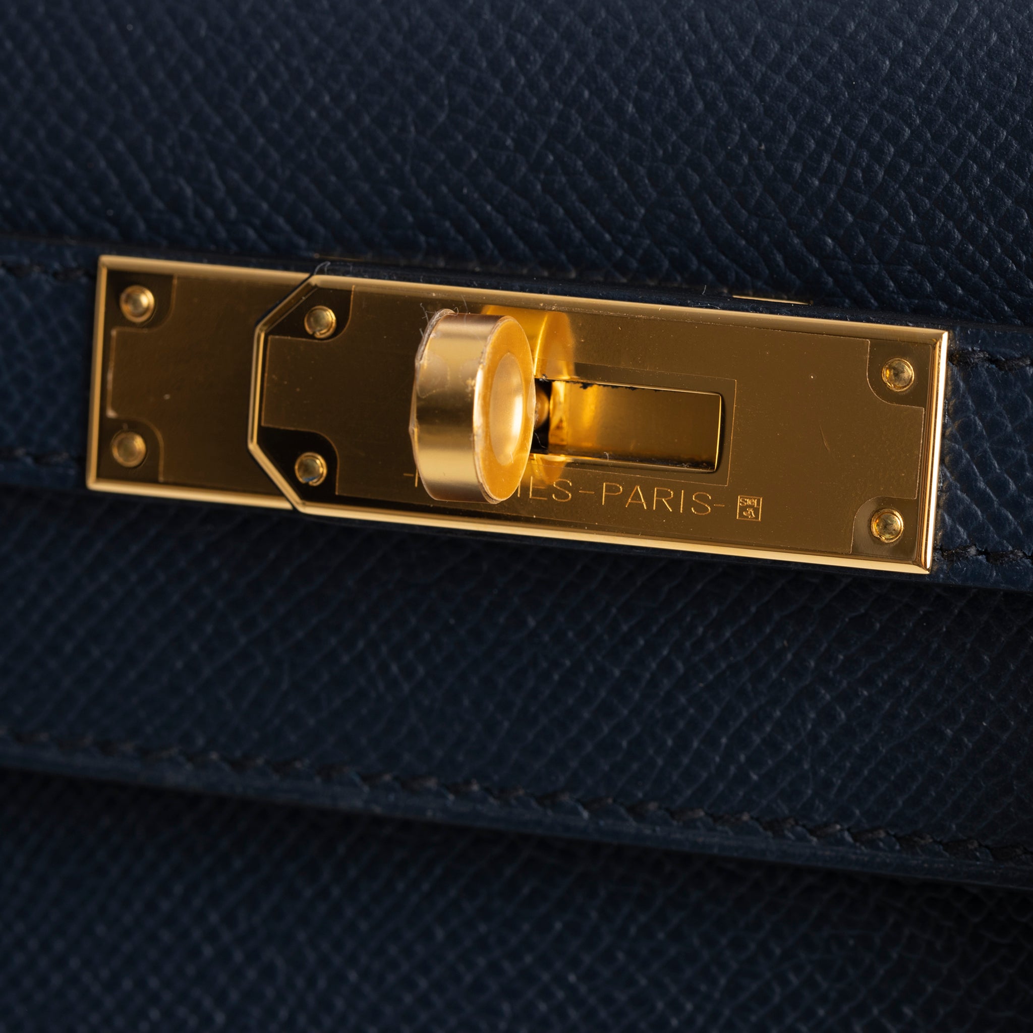 Hermes Kelly 28cm Blue Indigio Epsom Leather Gold Hardware