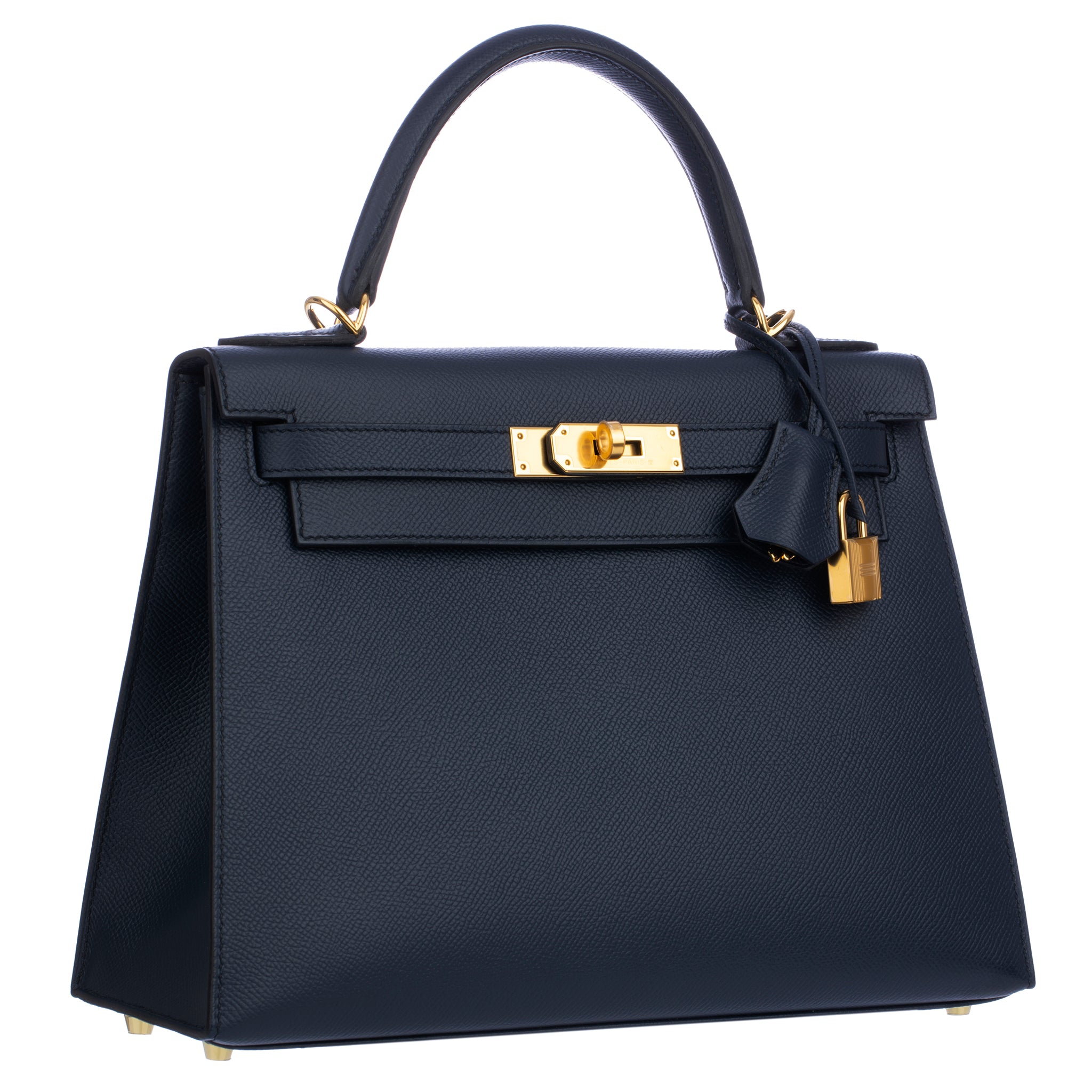 Hermes Kelly 28cm Blue Indigio Epsom Leather Gold Hardware