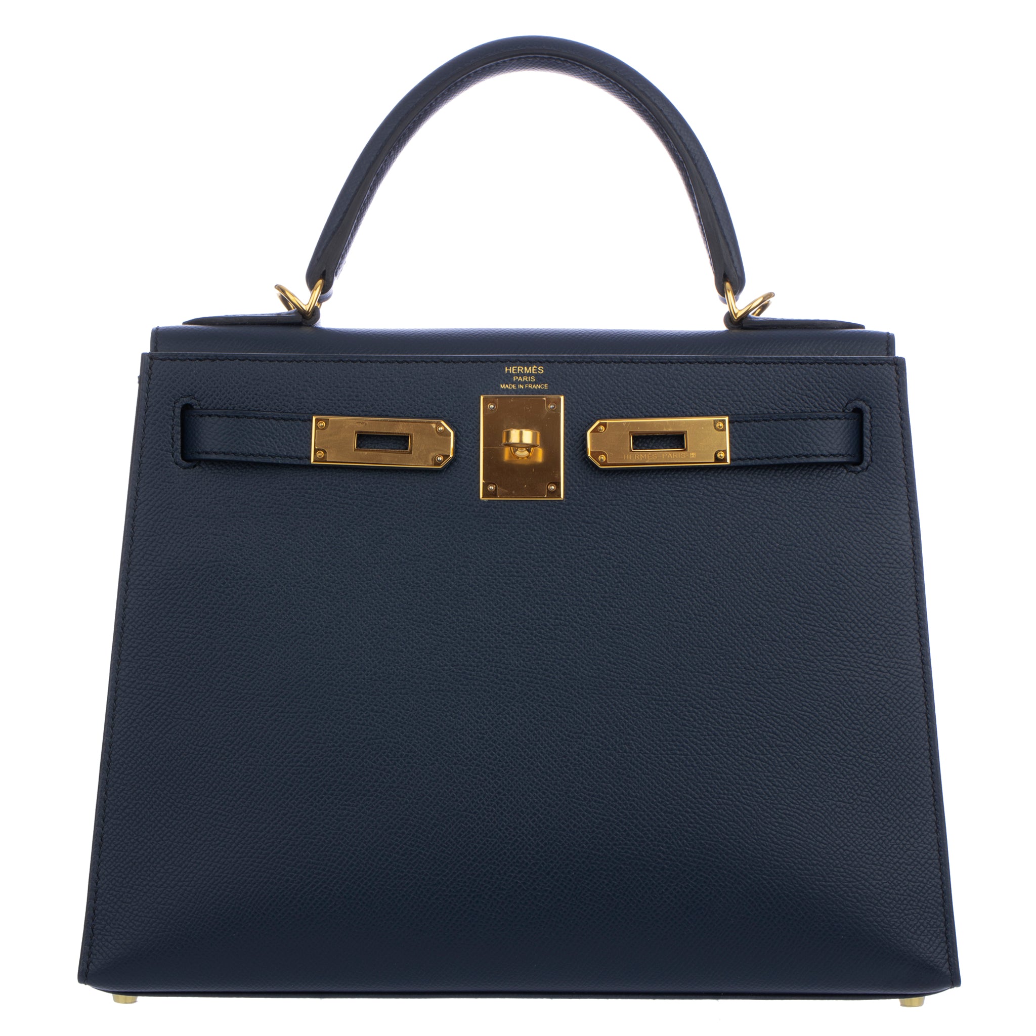 Hermes Kelly 28cm Blue Indigio Epsom Leather Gold Hardware