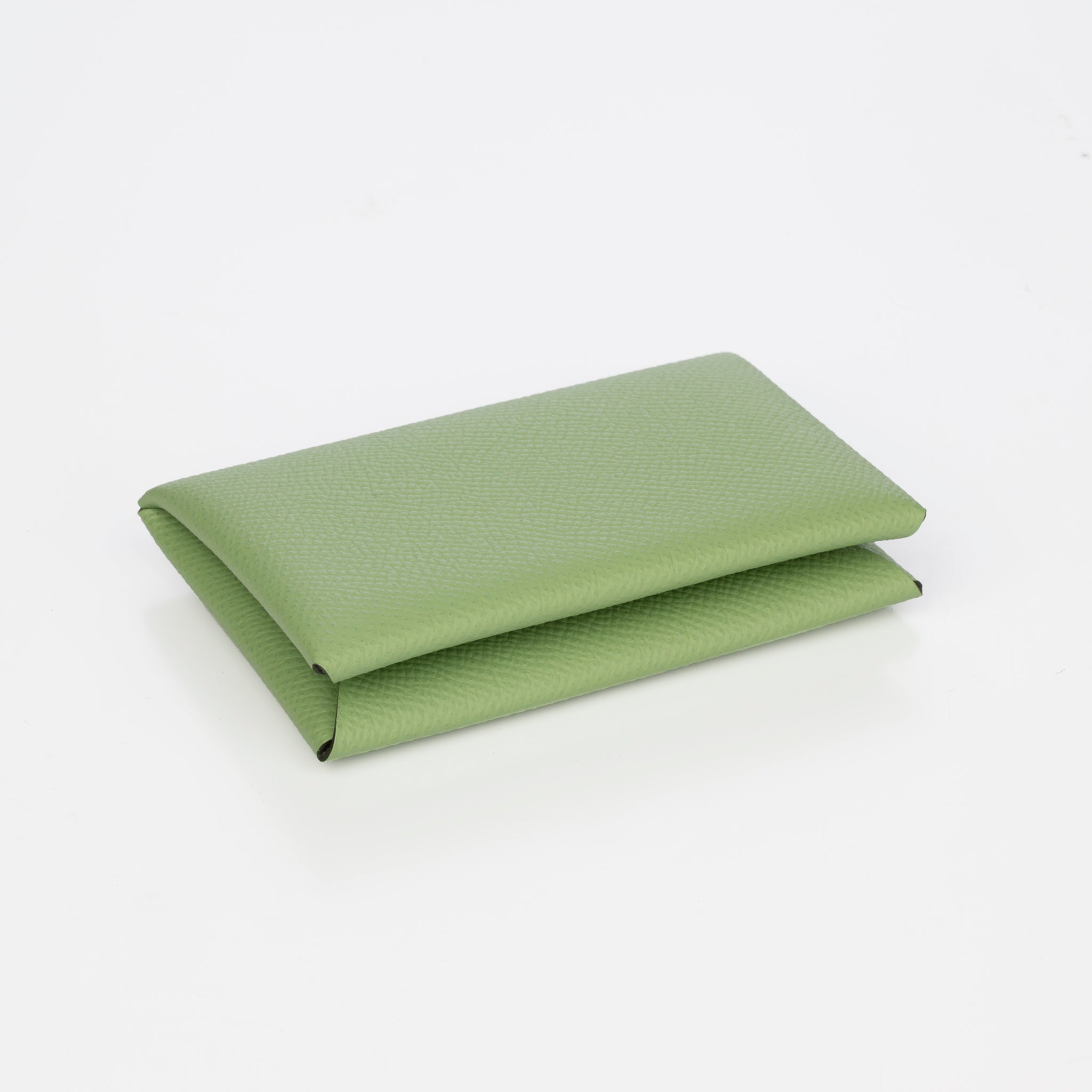Hermes Calvi Wallet Vert Criquet Epsom Leather