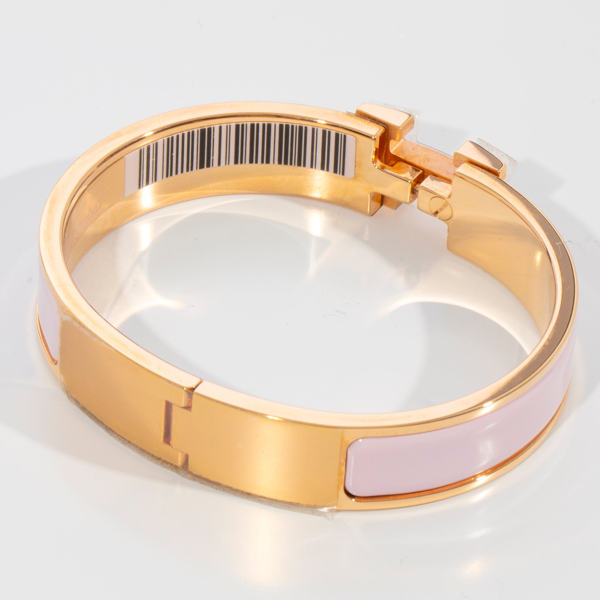 Hermes Clic H Bracelet Rose Dragee & Rose Gold Hardware