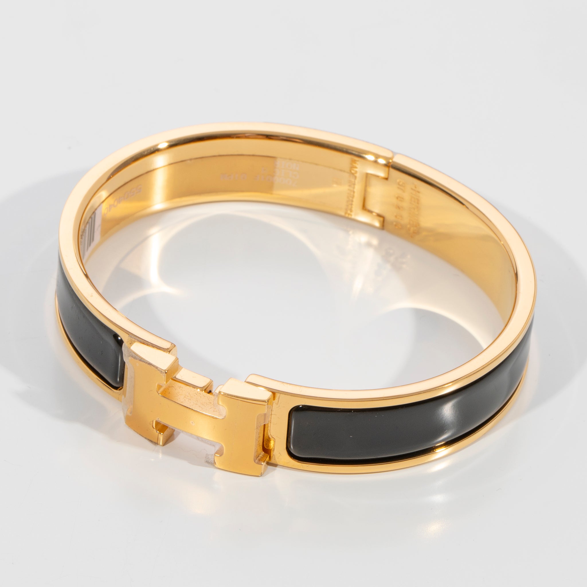 Hermes Clic H Bracelet Black & Gold Hardware
