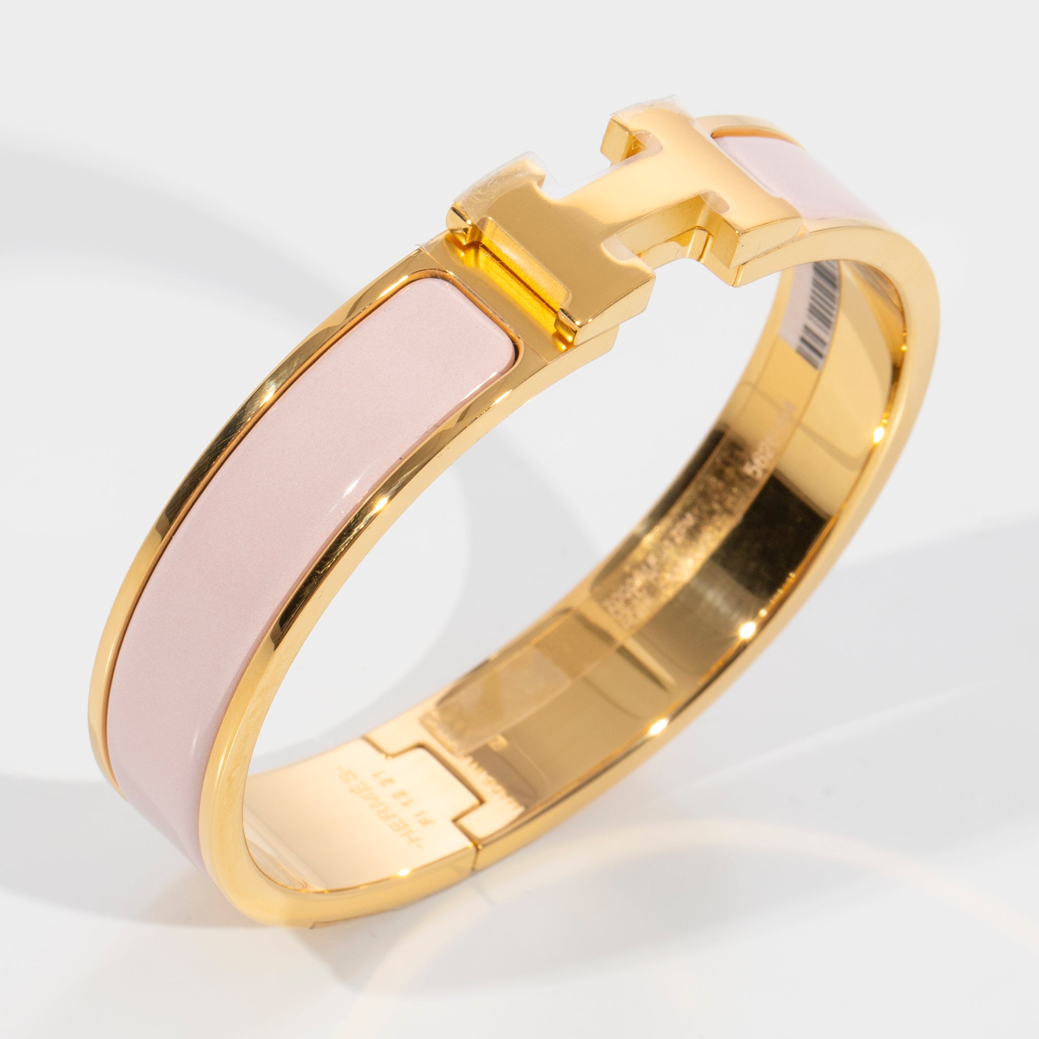 Hermes Clic H Bracelet Rose Dragee & Gold Hardware