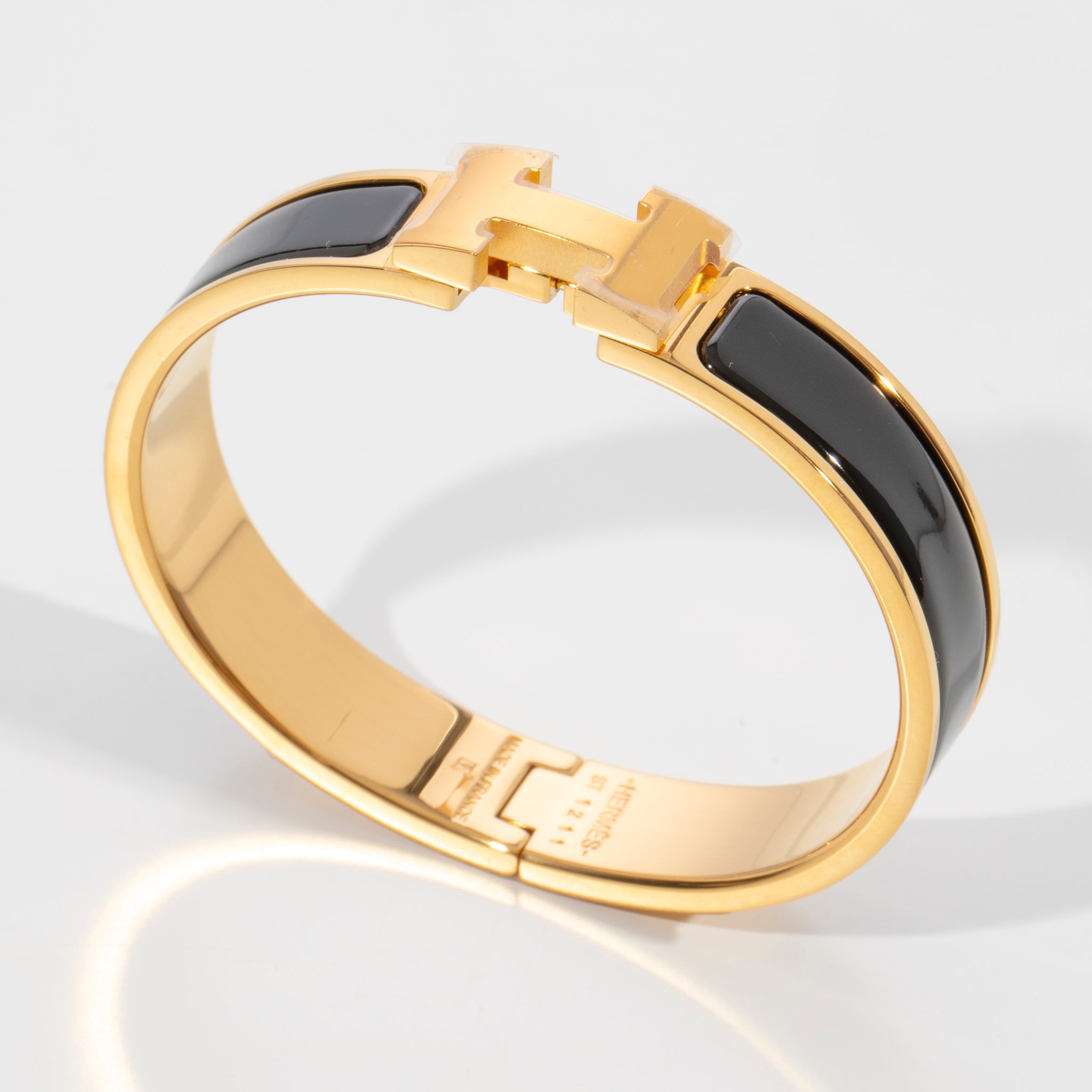Hermes Clic H Bracelet Black & Gold Hardware